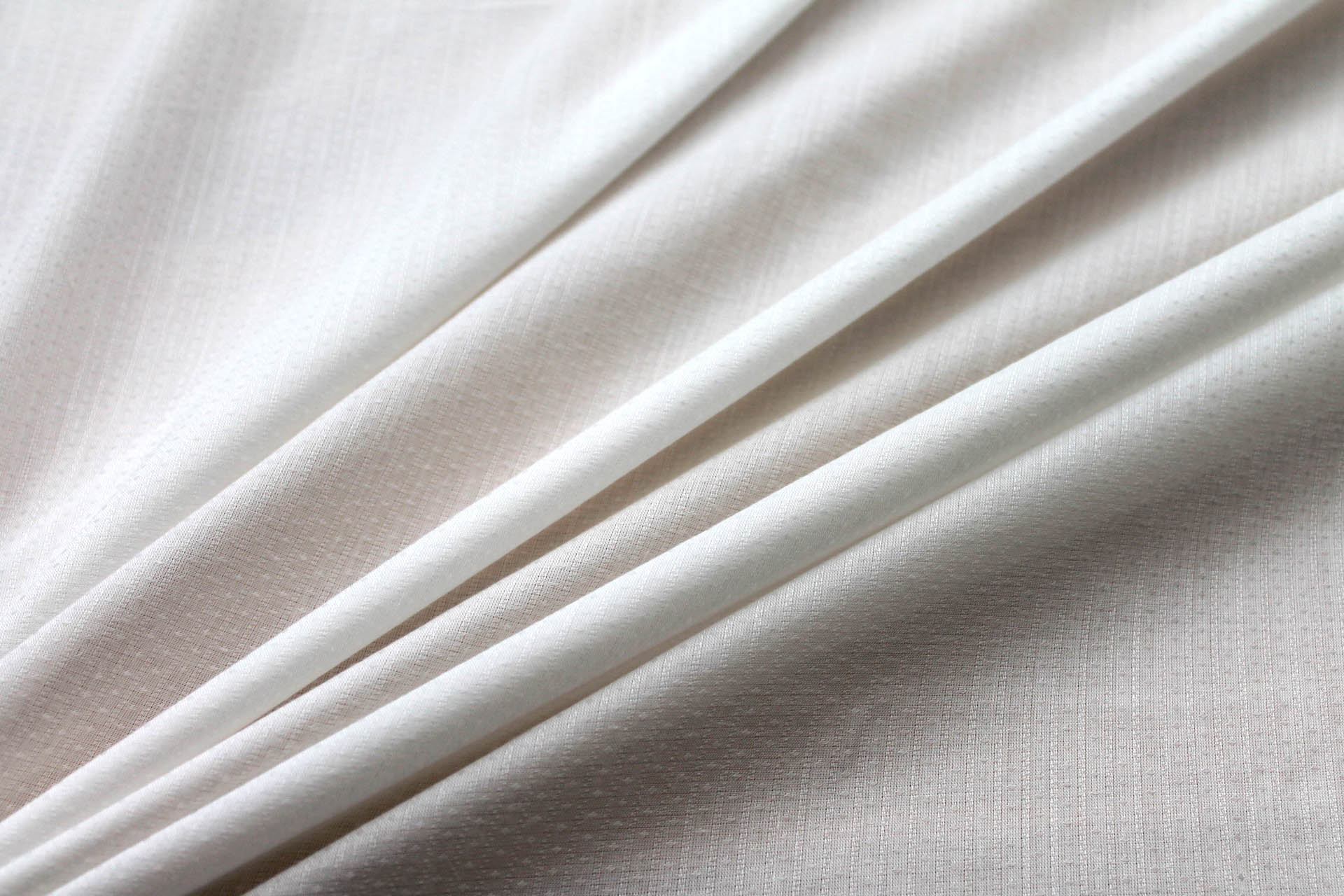 Aloe Vera Fibre Dobby Dot Stripe Weave in Ivory fabric