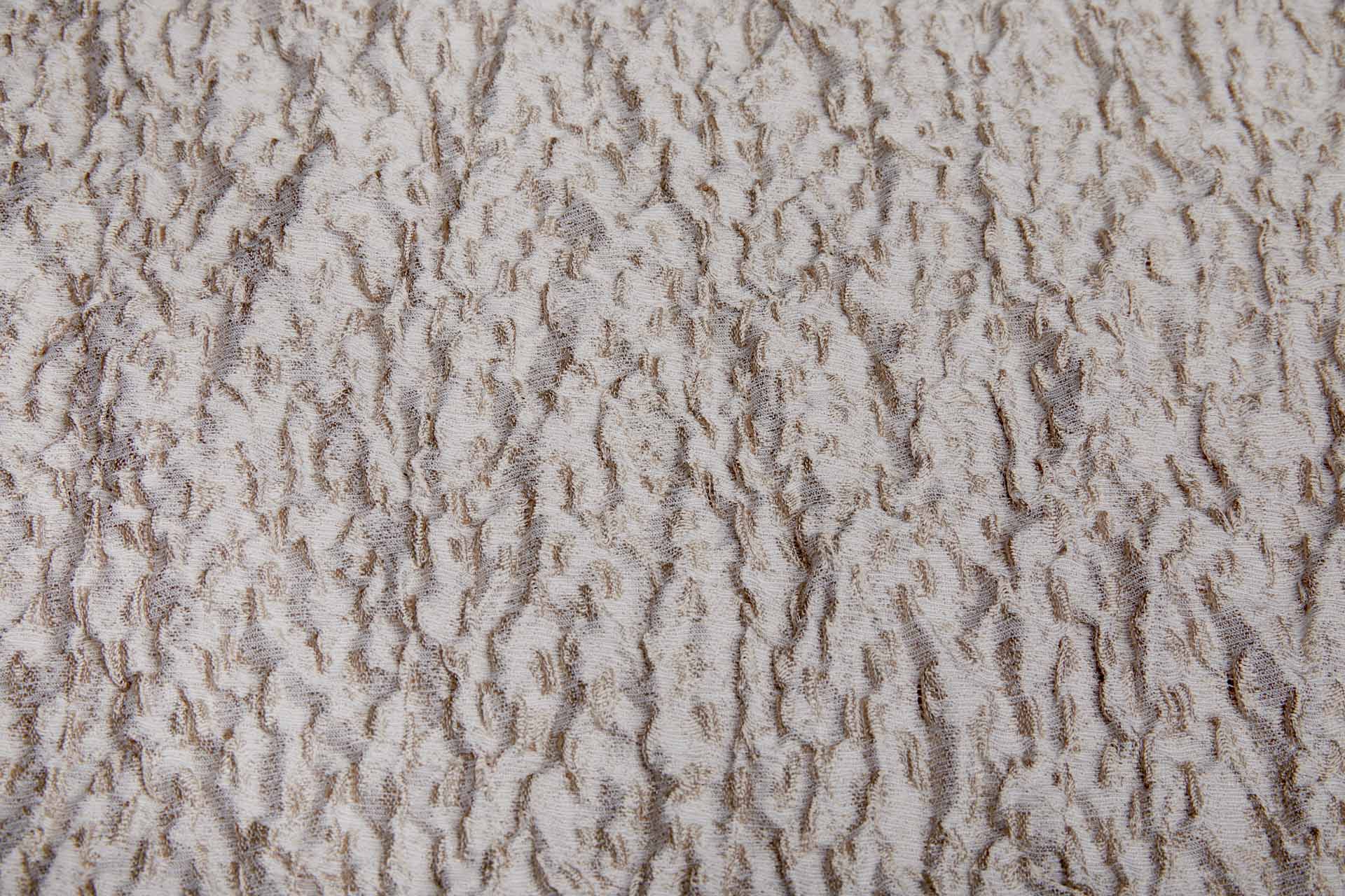Viscose and Silk Scrunched Effect Jacquard - Oatmeal and Off White fabric, image 9 of 9