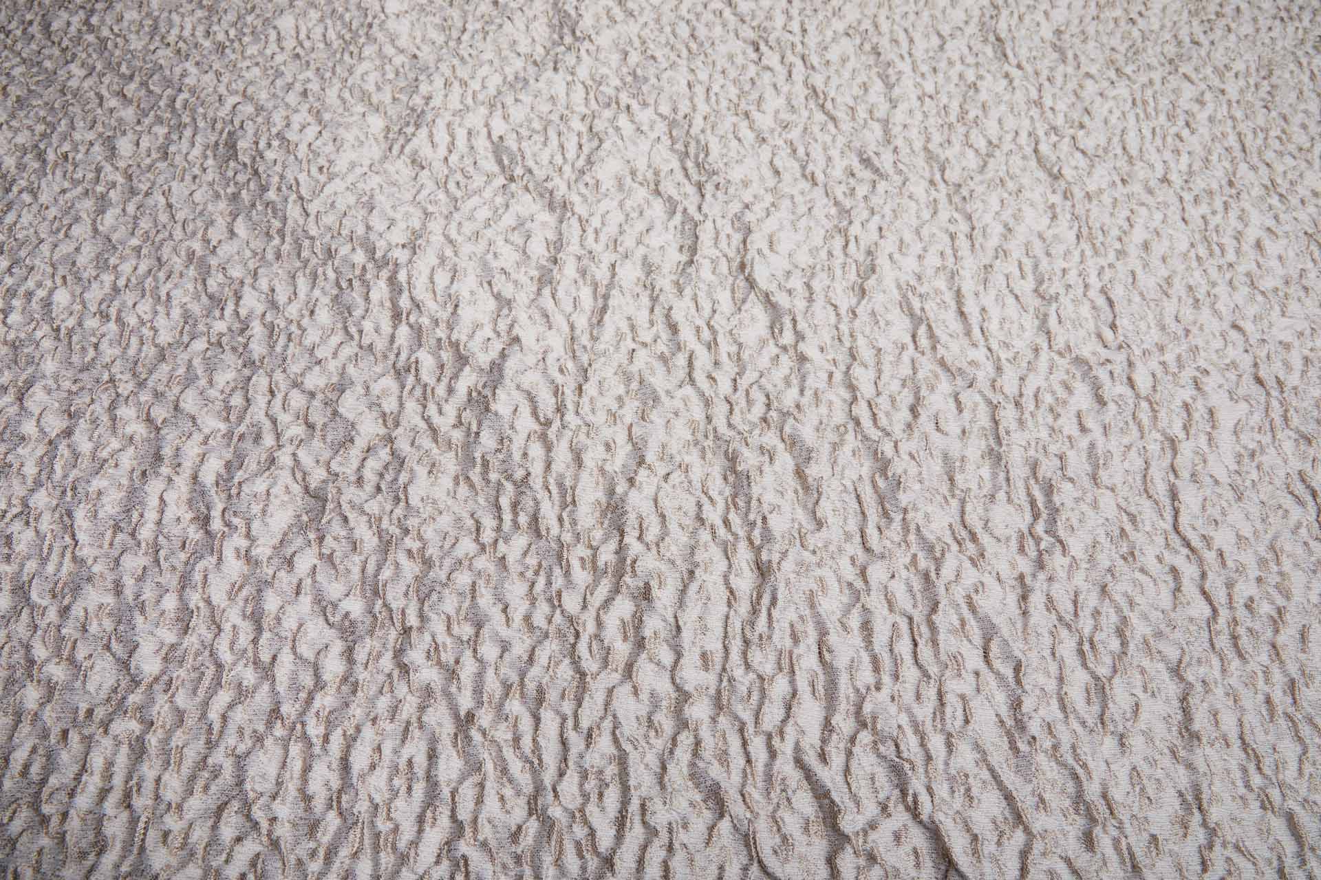 Viscose and Silk Scrunched Effect Jacquard - Oatmeal and Off White fabric, image 3 of 9