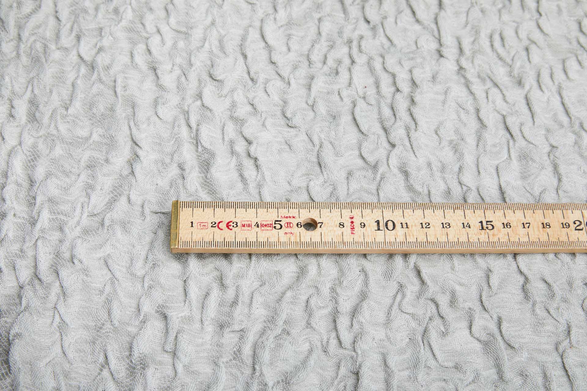 Cotton and Linen Scrunched Effect Jacquard - Blueish Grey & Oatmeal fabric, image 10 of 11