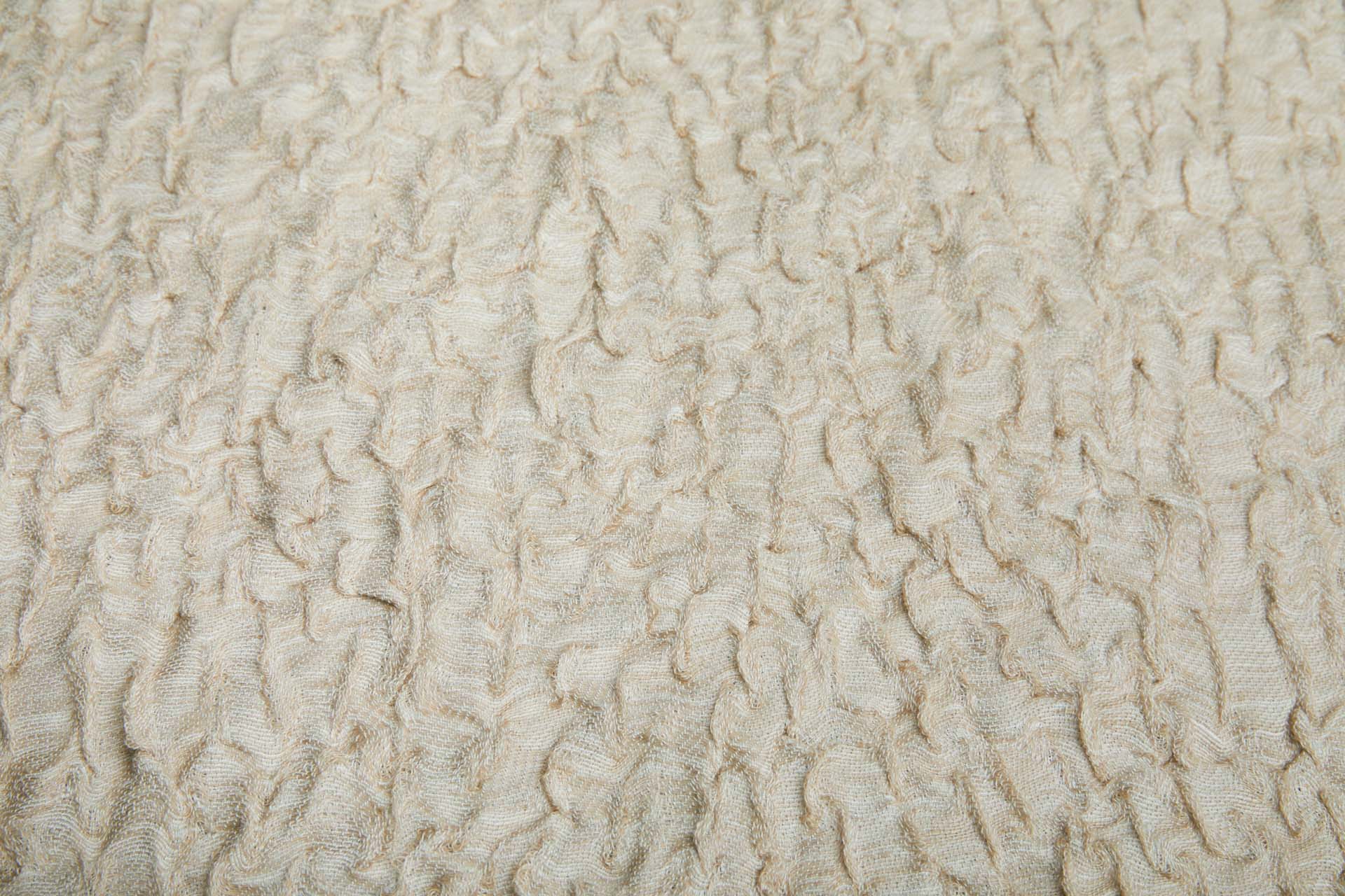 Cotton and Linen Scrunched Effect Jacquard - Blueish Grey & Oatmeal fabric, image 4 of 11