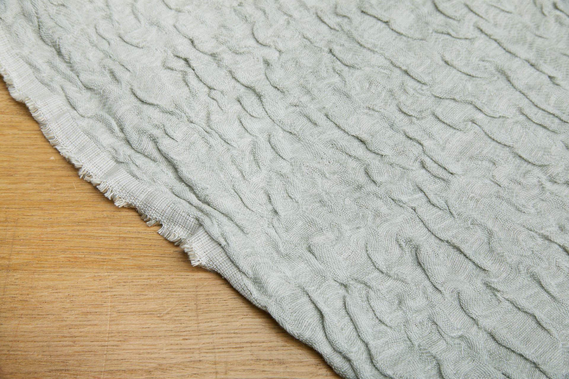Cotton and Linen Scrunched Effect Jacquard - Blueish Grey & Oatmeal fabric, image 7 of 11
