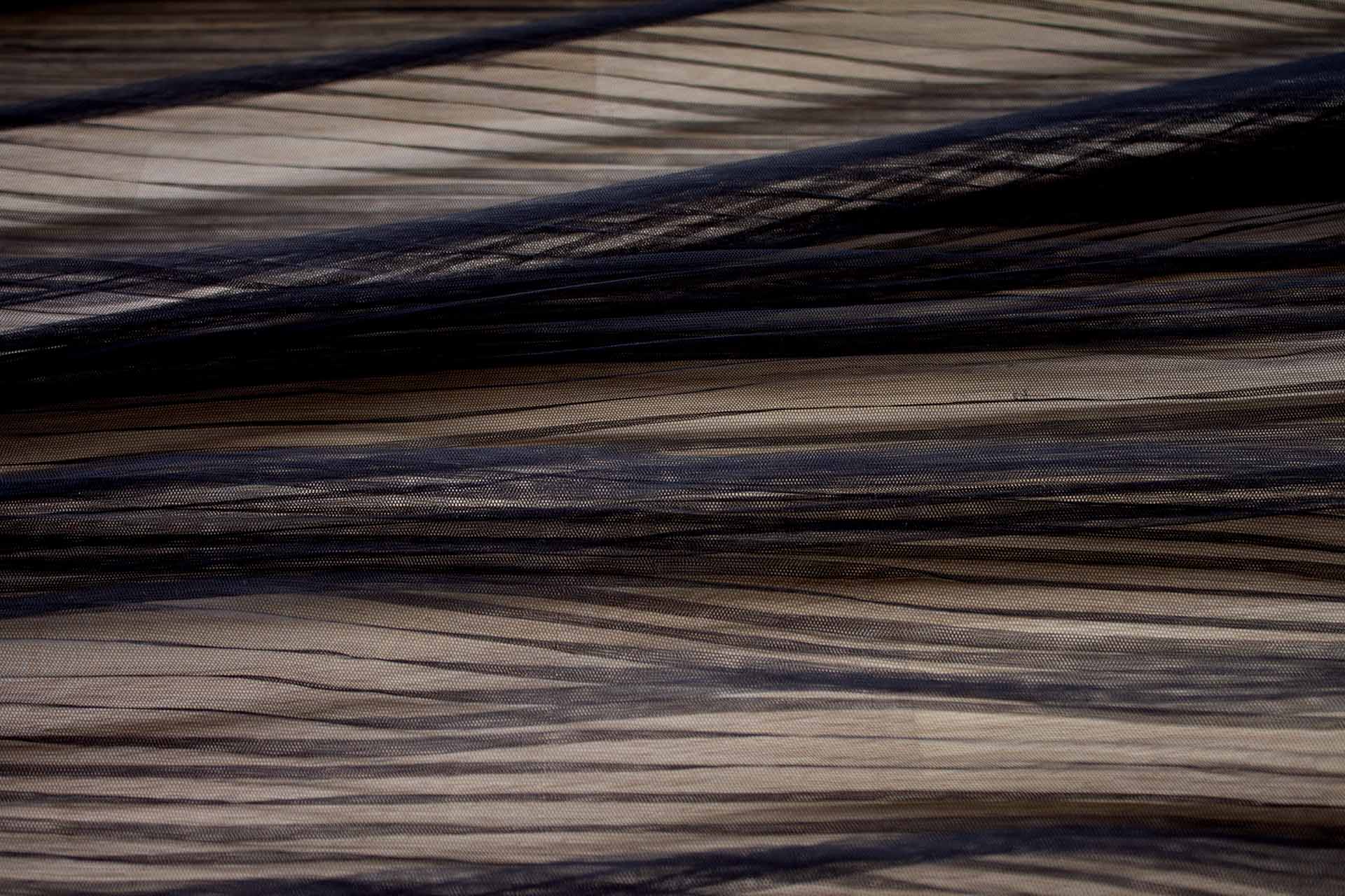 Pleated Crisp Nylon Tulle - Black fabric, image 2 of 7