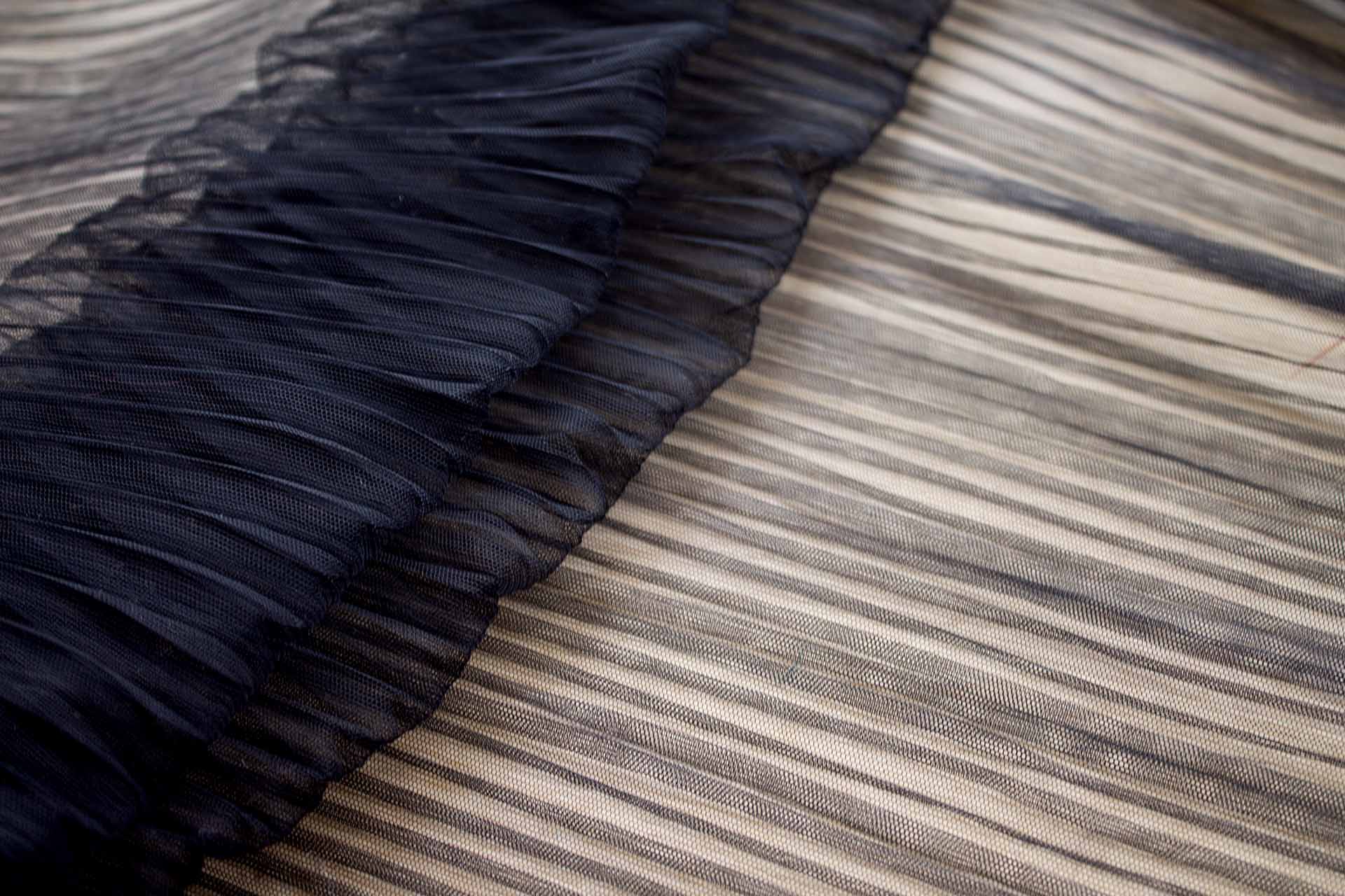 Pleated Crisp Nylon Tulle - Black fabric, image 4 of 7