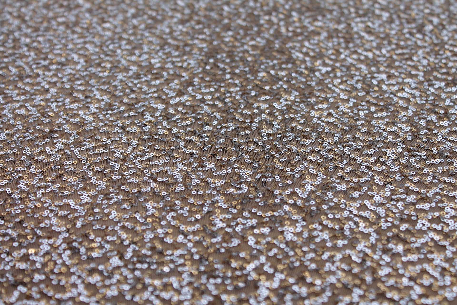 Silver and Gold Micro Sequin on Tulle fabric, image 7 of 7
