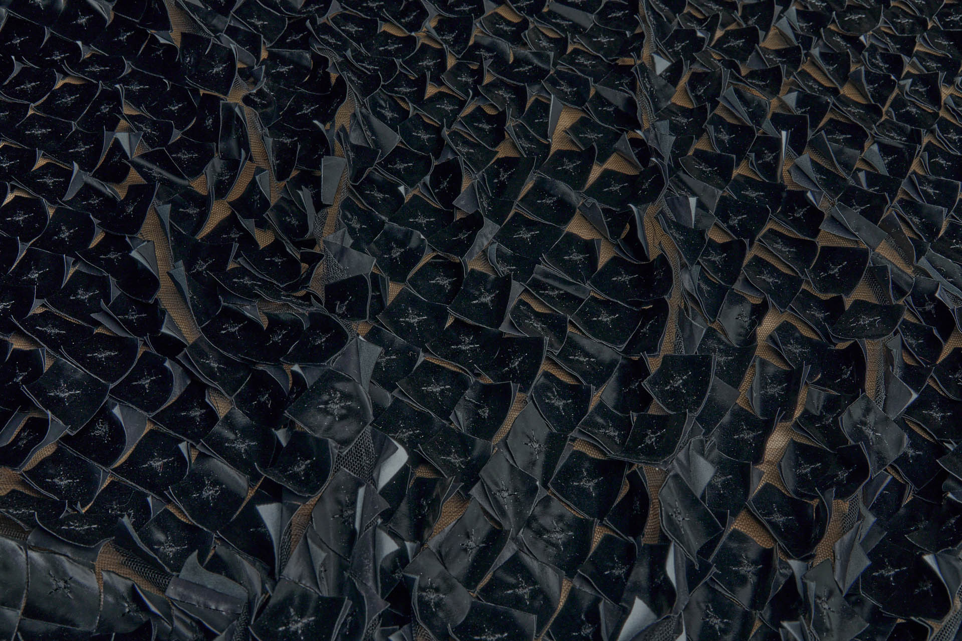 Black Laser Cut and Applique Soft Vinyl Squares on Tulle fabric, image 7 of 7
