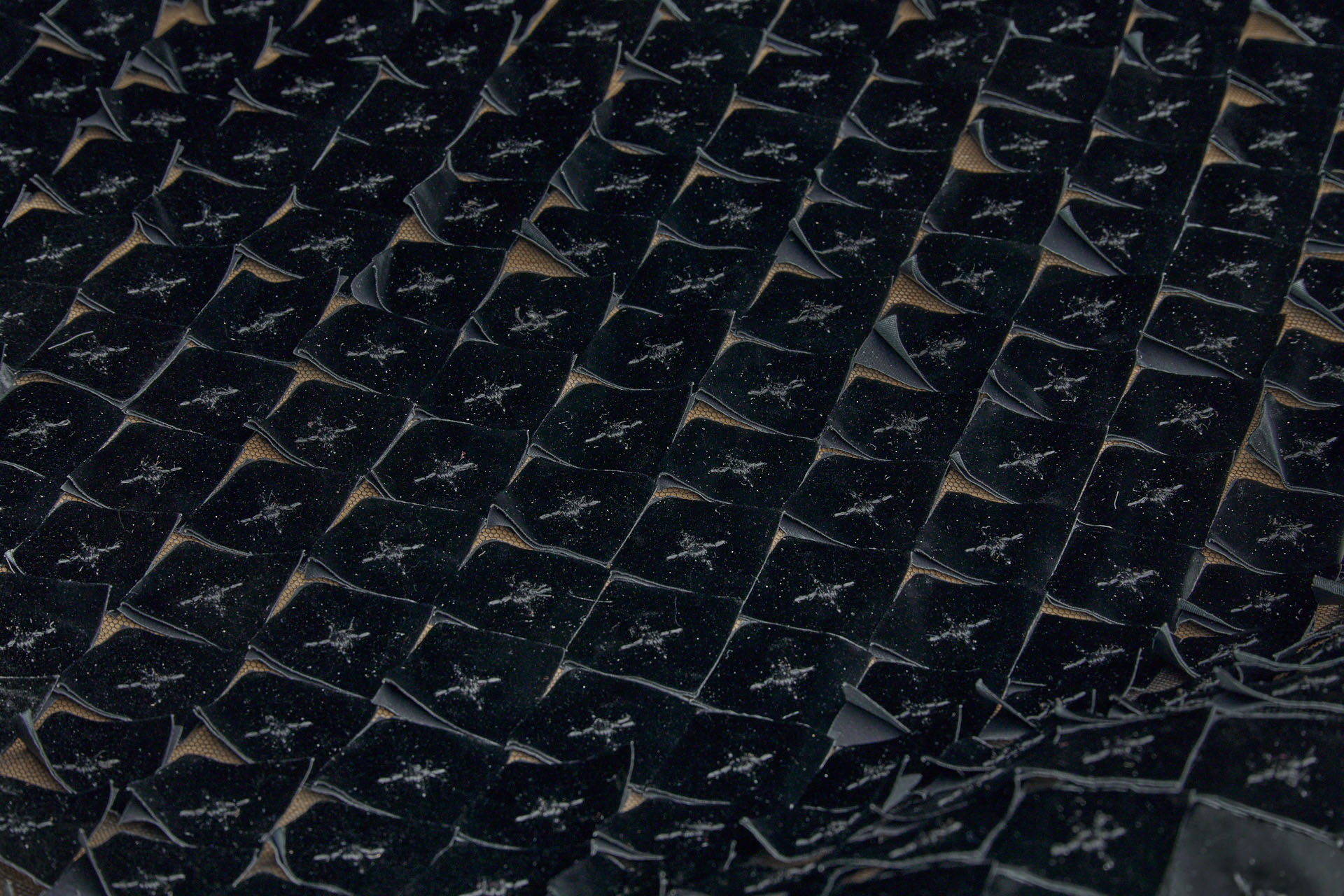 Black Laser Cut and Applique Soft Vinyl Squares on Tulle fabric, image 4 of 7