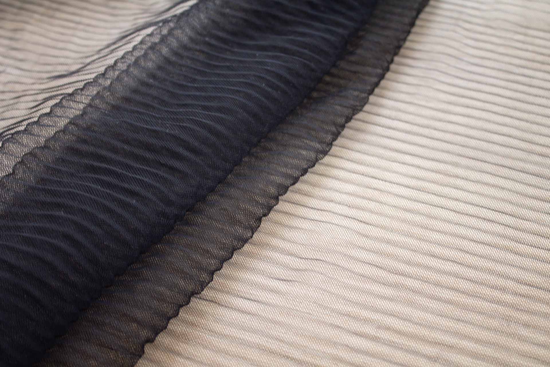 Pleated Soft Nylon Tulle - Black fabric, image 3 of 7