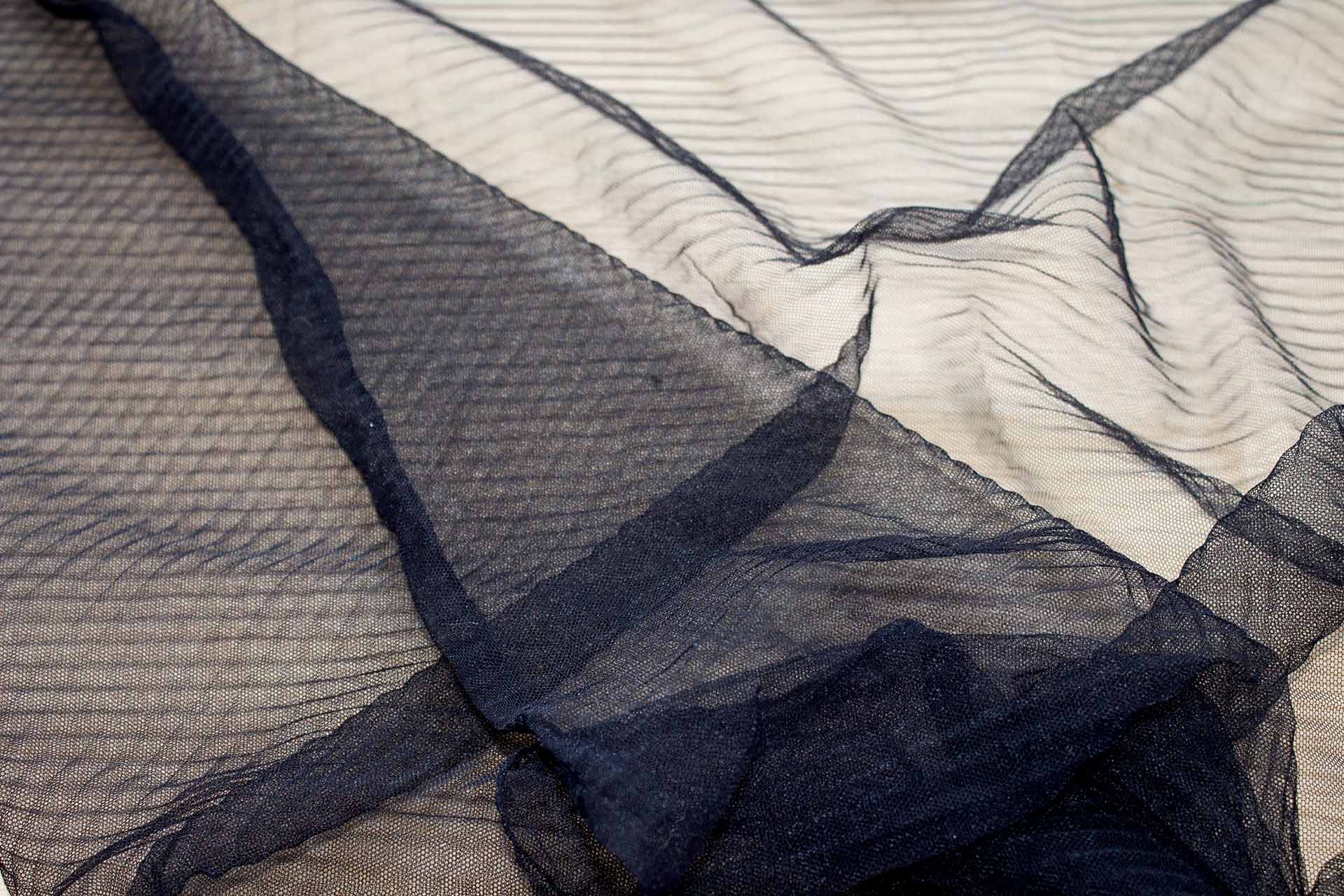 Pleated Soft Nylon Tulle - Black fabric, image 6 of 7