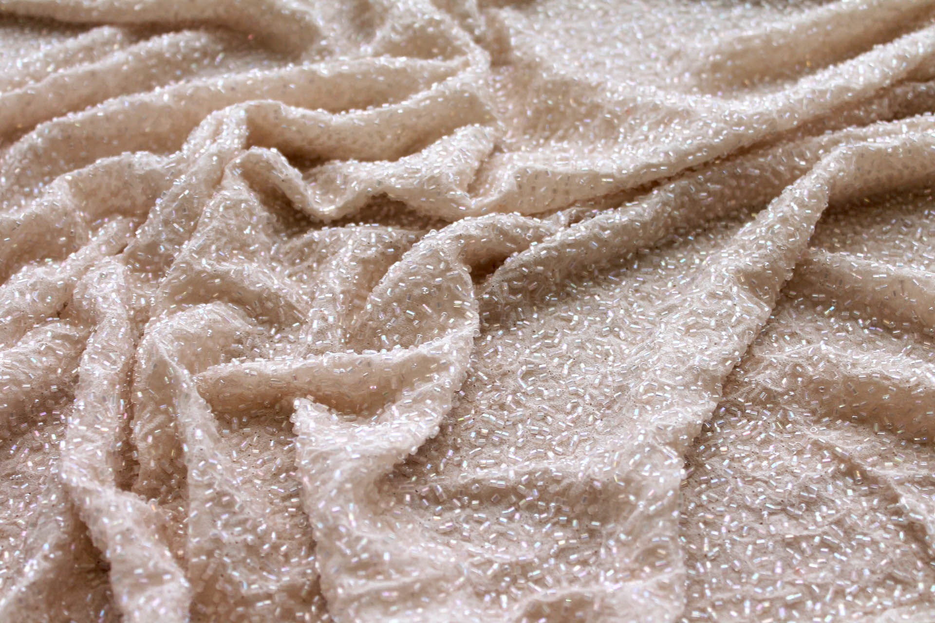 Beaded Silk Chiffon - New Blush fabric, image 2 of 7