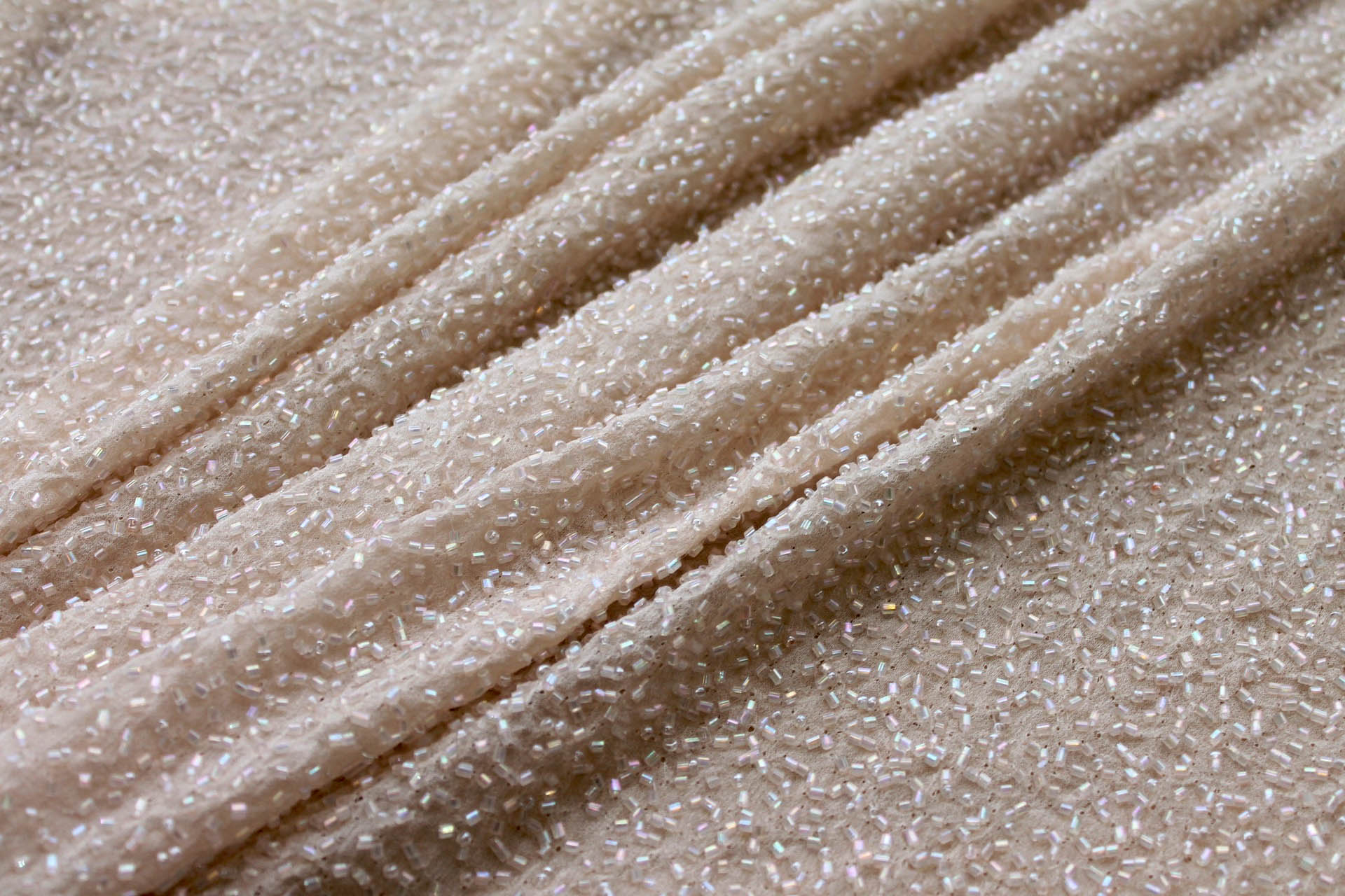 Beaded Silk Chiffon - New Blush fabric, image 3 of 7