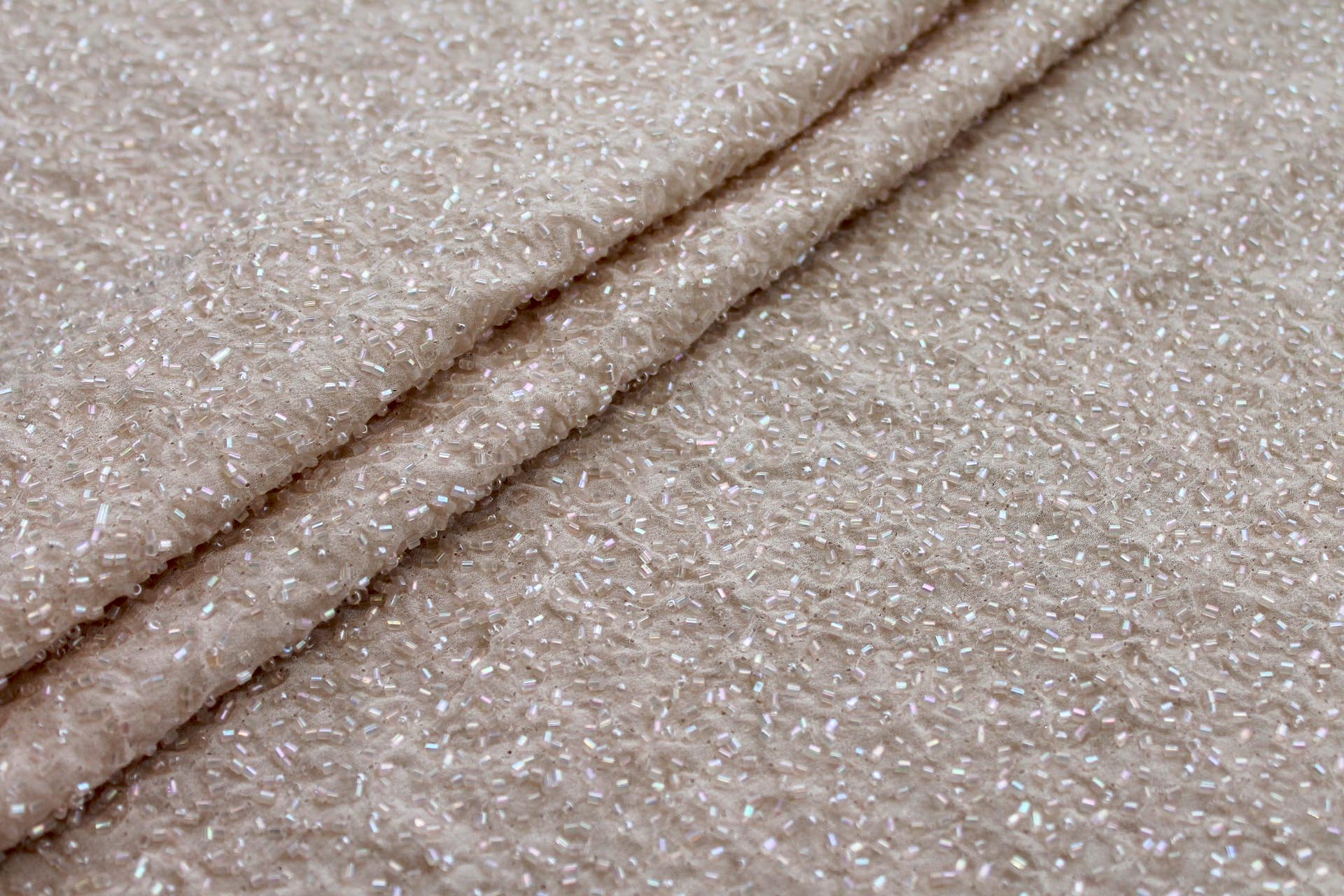 Beaded Silk Chiffon - New Blush fabric, image 6 of 7