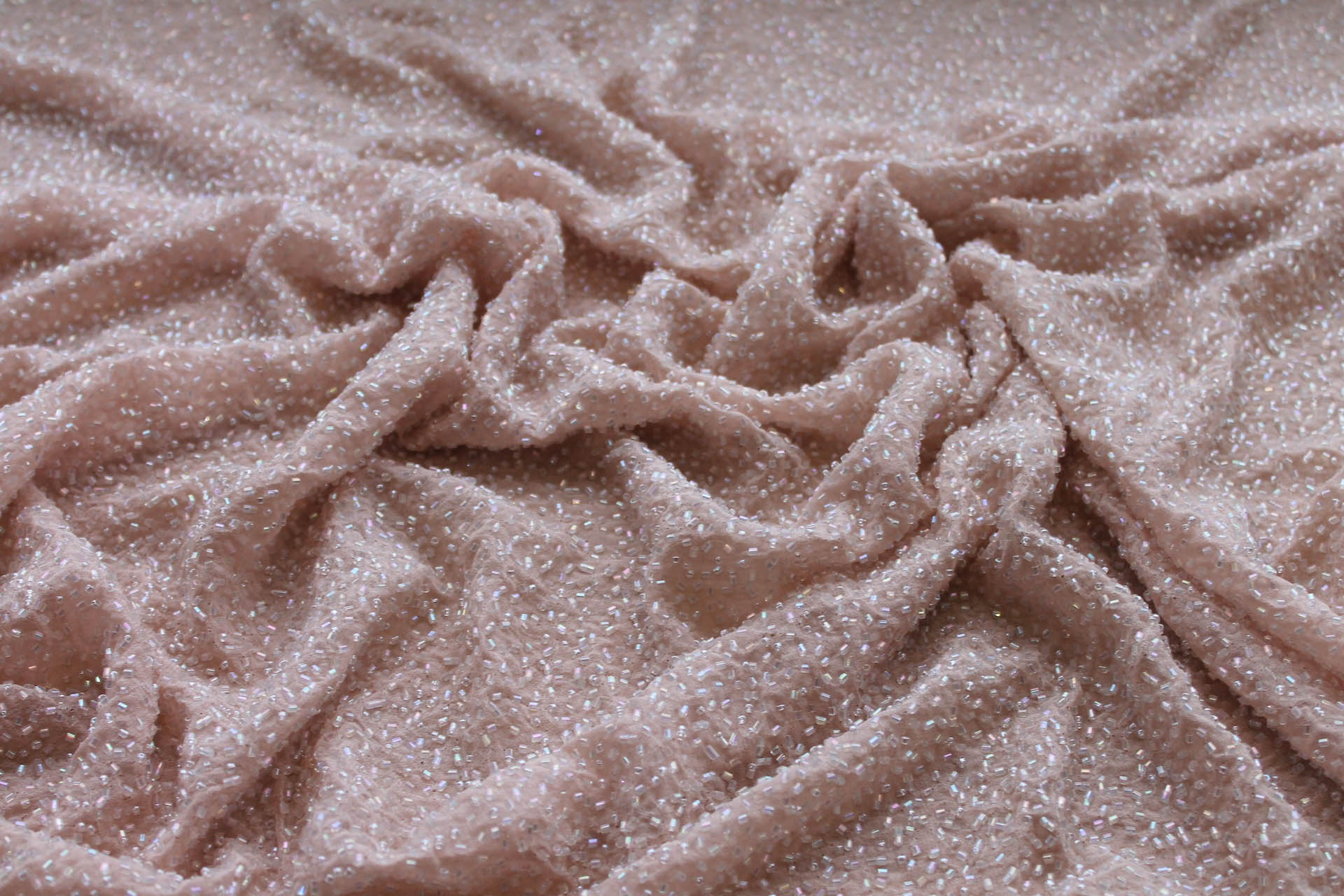 Beaded Silk Chiffon - New Pale Pink fabric, image 2 of 7