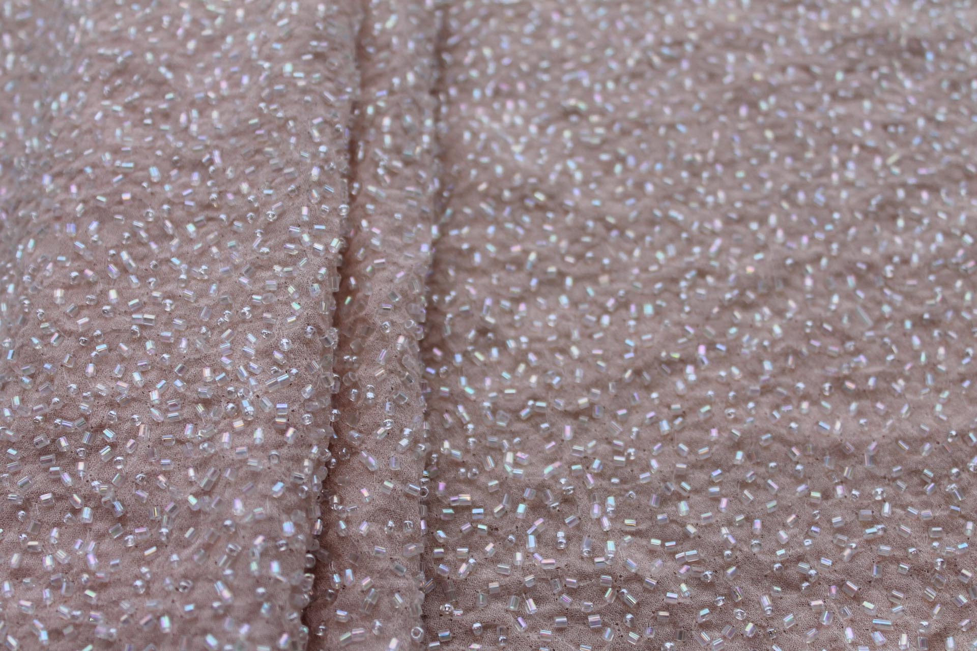 Beaded Silk Chiffon - New Pale Pink fabric, image 7 of 7