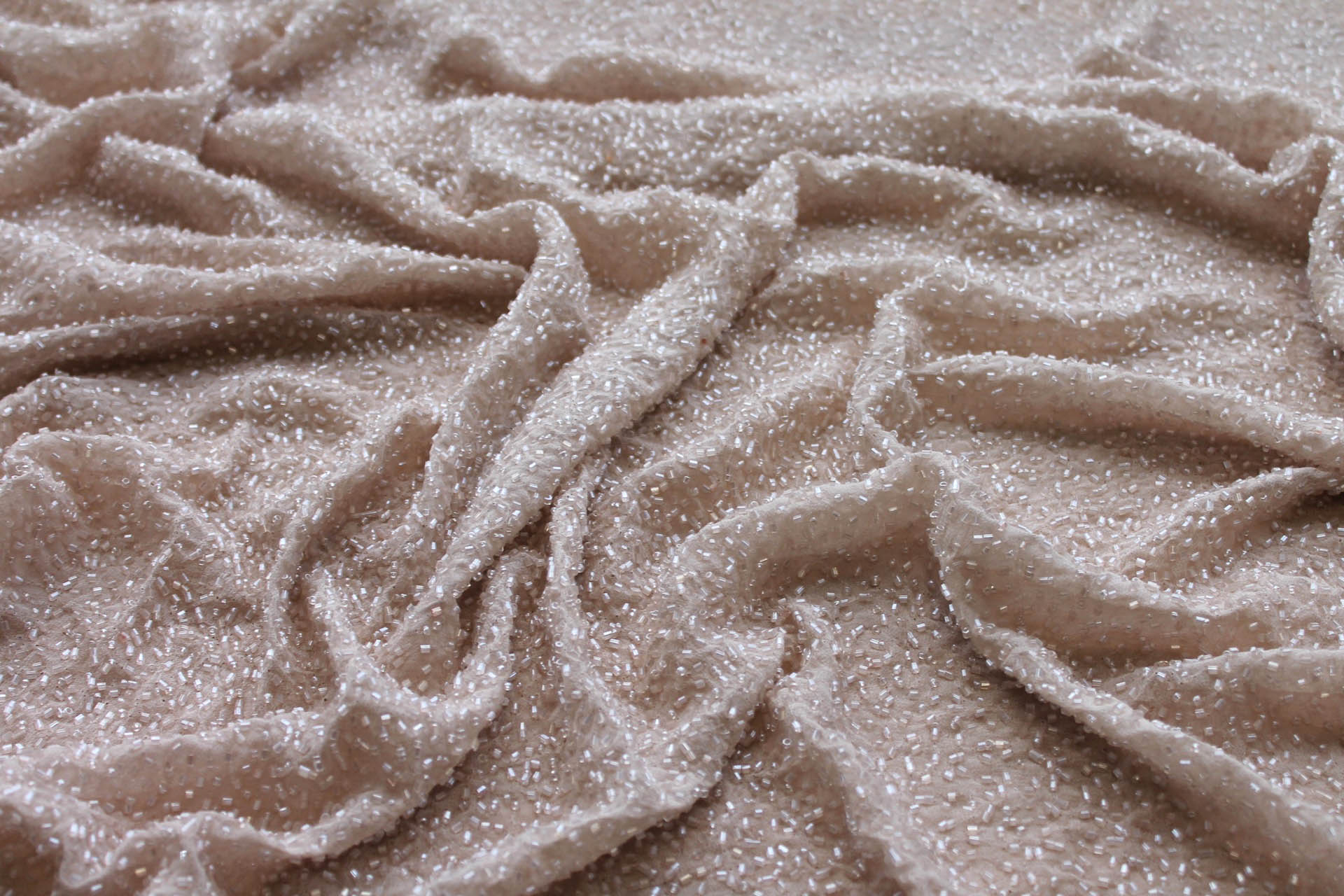 Beaded Silk Chiffon - New Oyster fabric, image 2 of 7