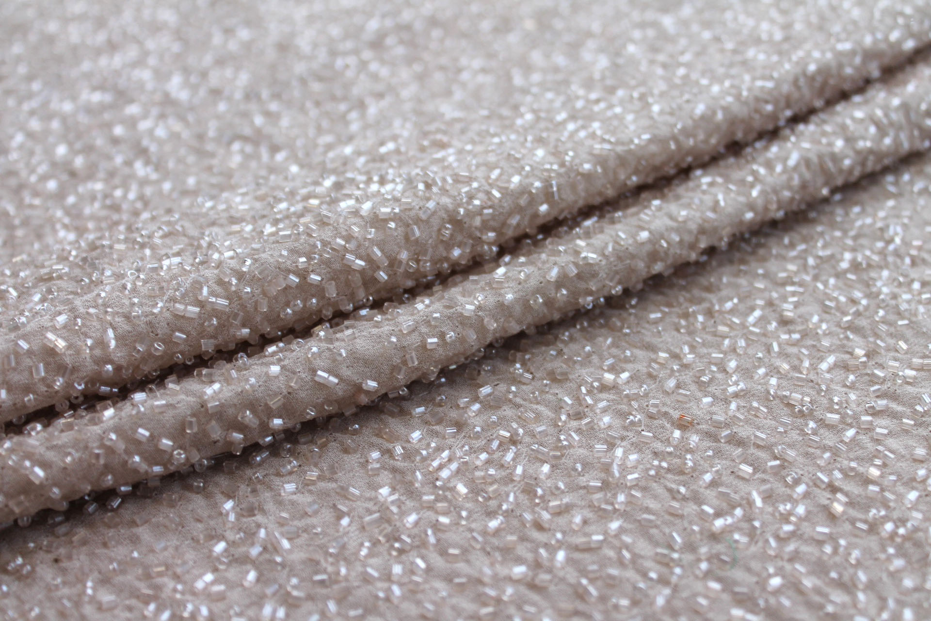 Beaded Silk Chiffon - New Oyster fabric, image 6 of 7