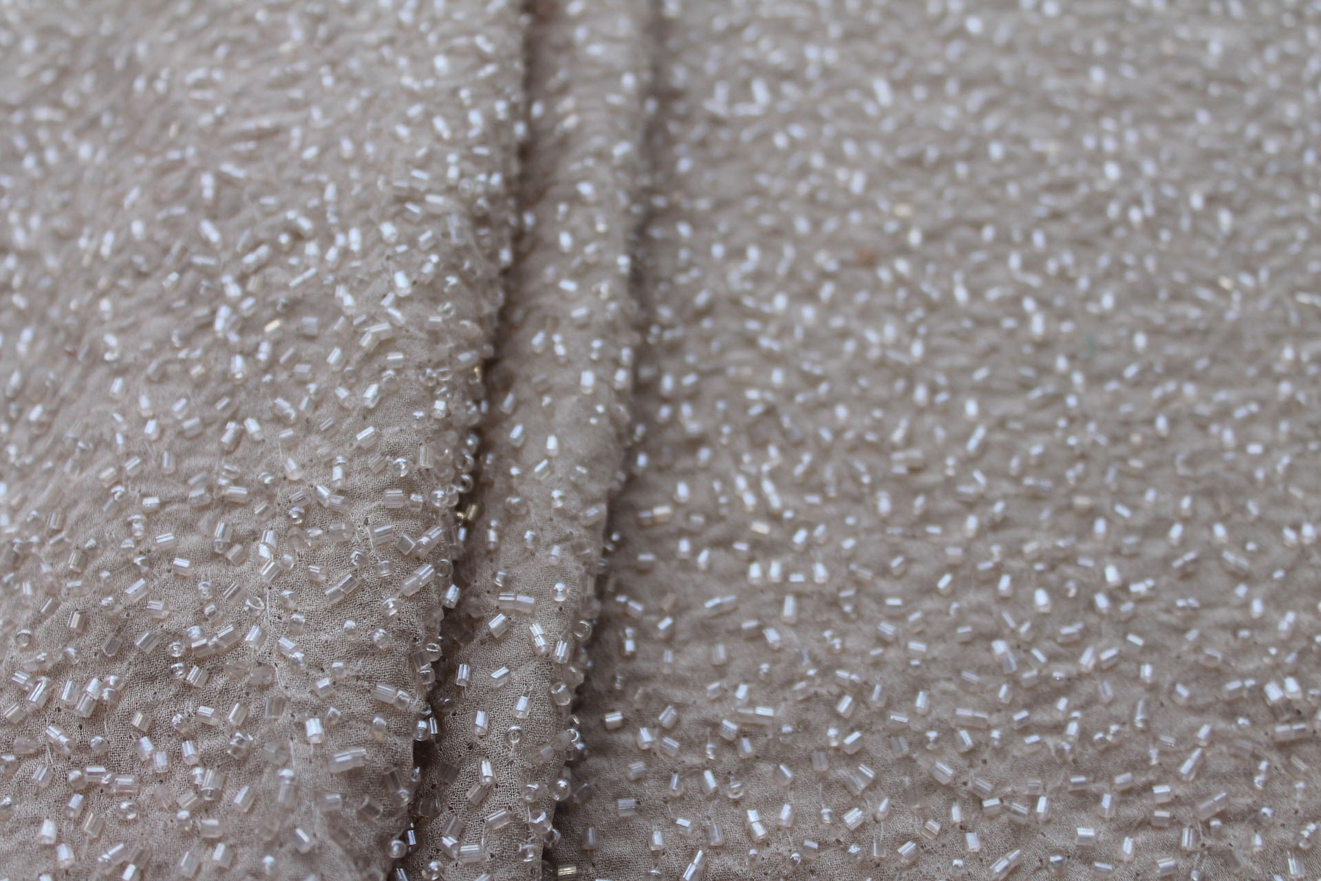 Beaded Silk Chiffon - New Oyster fabric, image 7 of 7