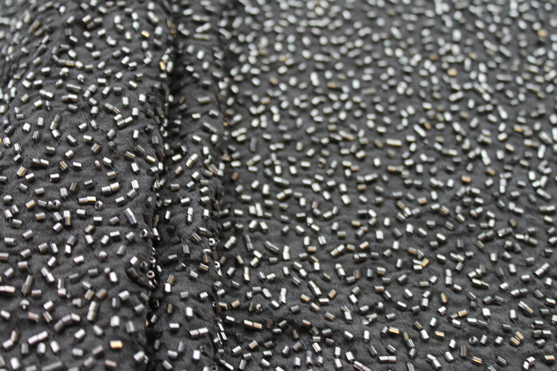Beaded Silk Chiffon - New Gunmetal fabric, image 7 of 7