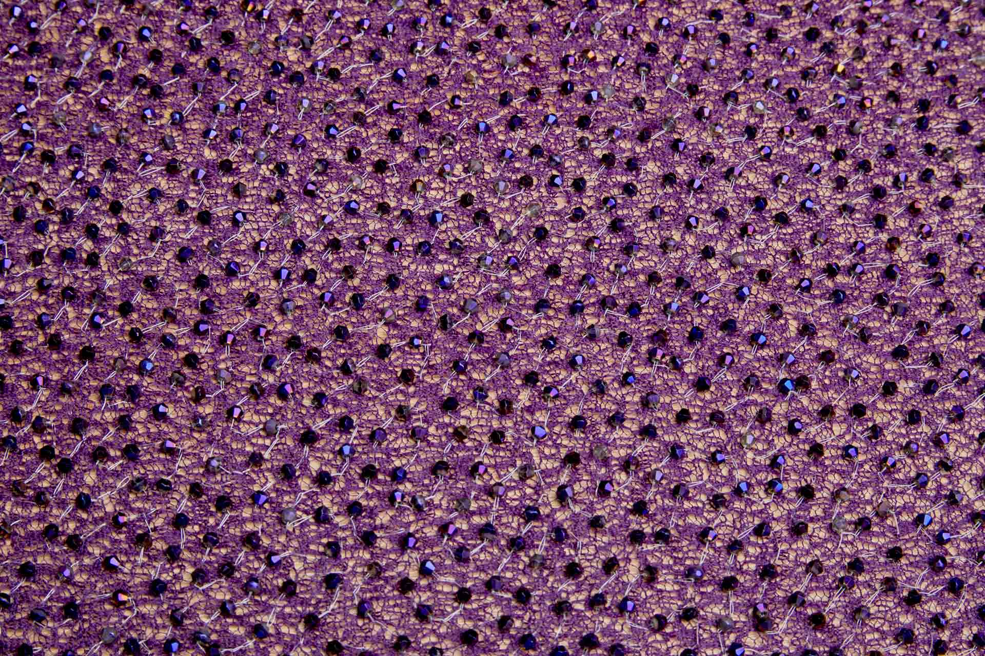 Faceted Crystal Beads on Mesh - Purple fabric, image 6 of 6