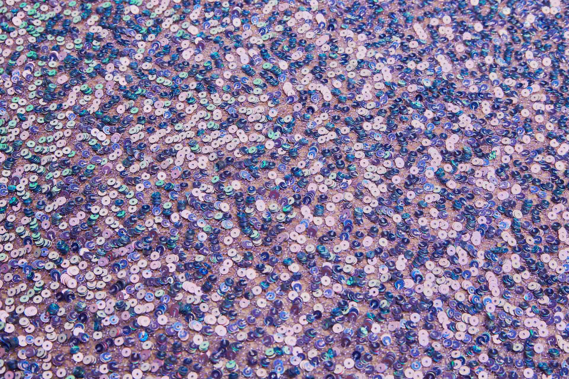 Iridescent Purple / Green Mermaid Holo Sequin on Purple Mesh fabric, image 10 of 10