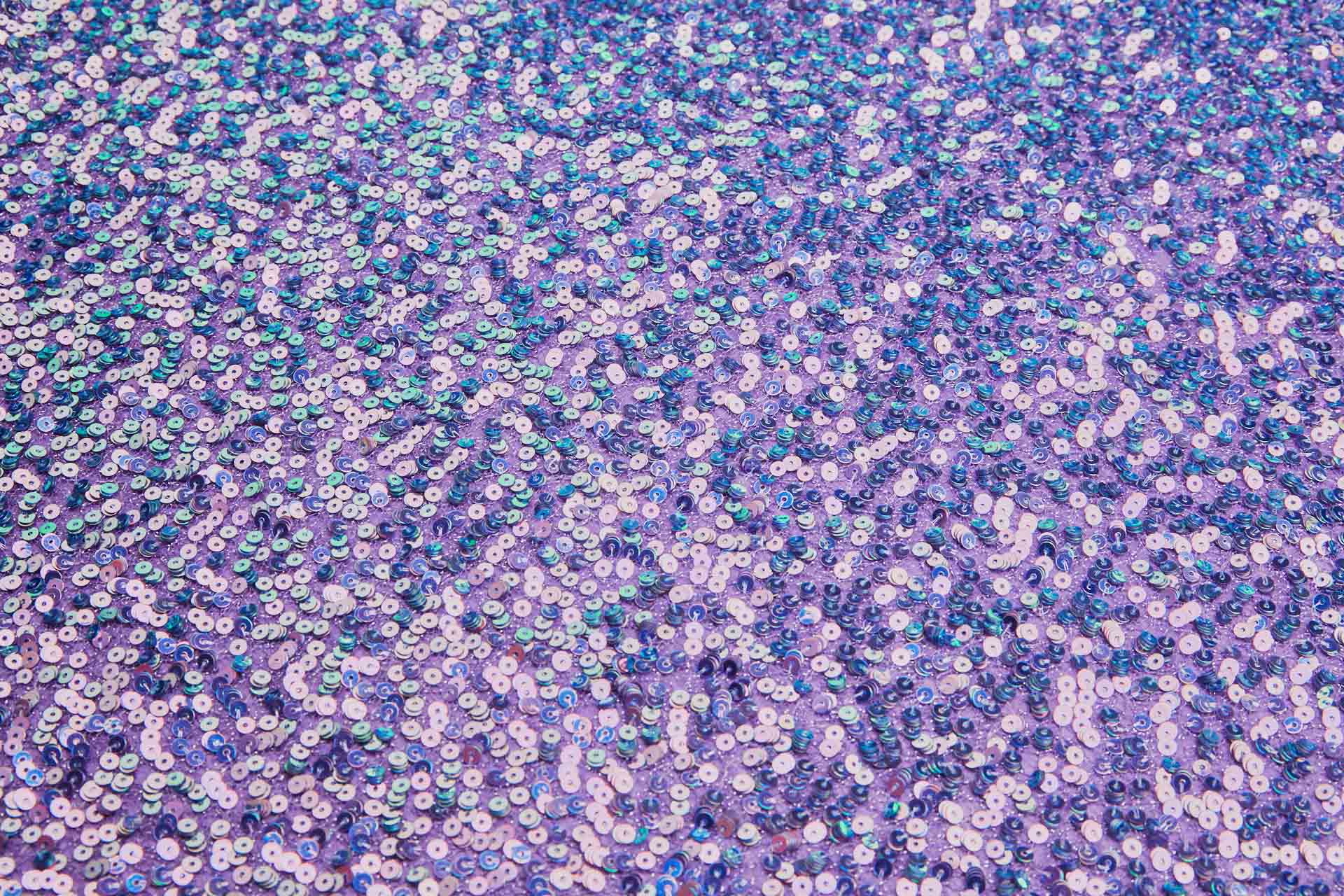 Iridescent Purple / Green Mermaid Holo Sequin on Purple Mesh fabric, image 8 of 10