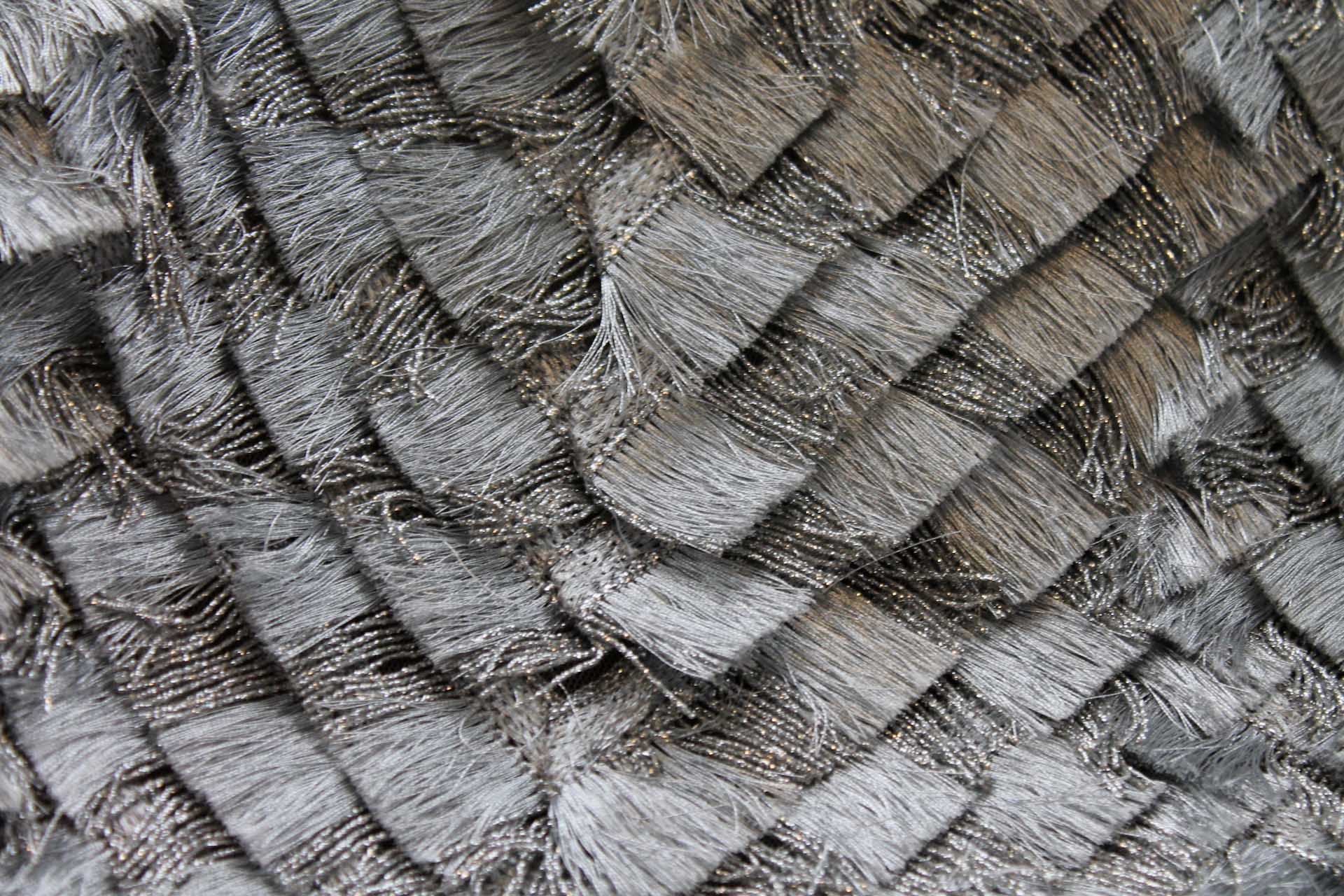 Silver Fringe Chevron Pattern on Tulle fabric, image 2 of 8