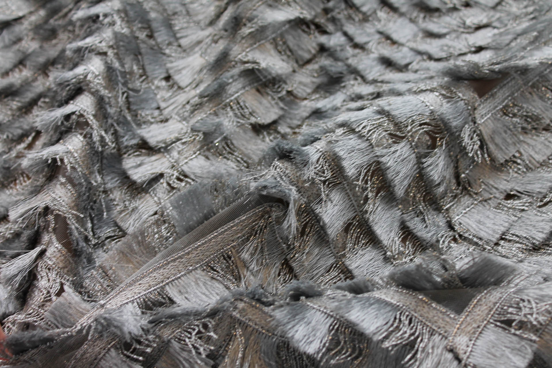 Silver Fringe Chevron Pattern on Tulle fabric, image 8 of 8