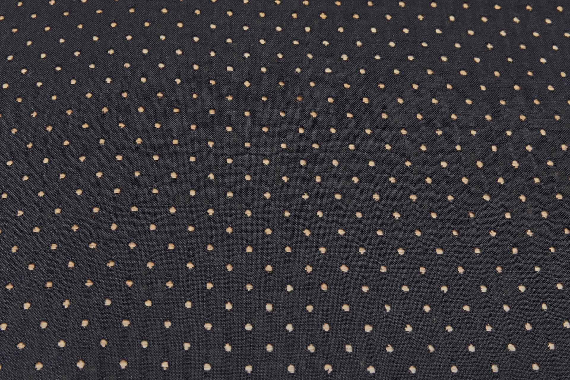 Black Linen with Perforated Holes fabric, image 5 of 5