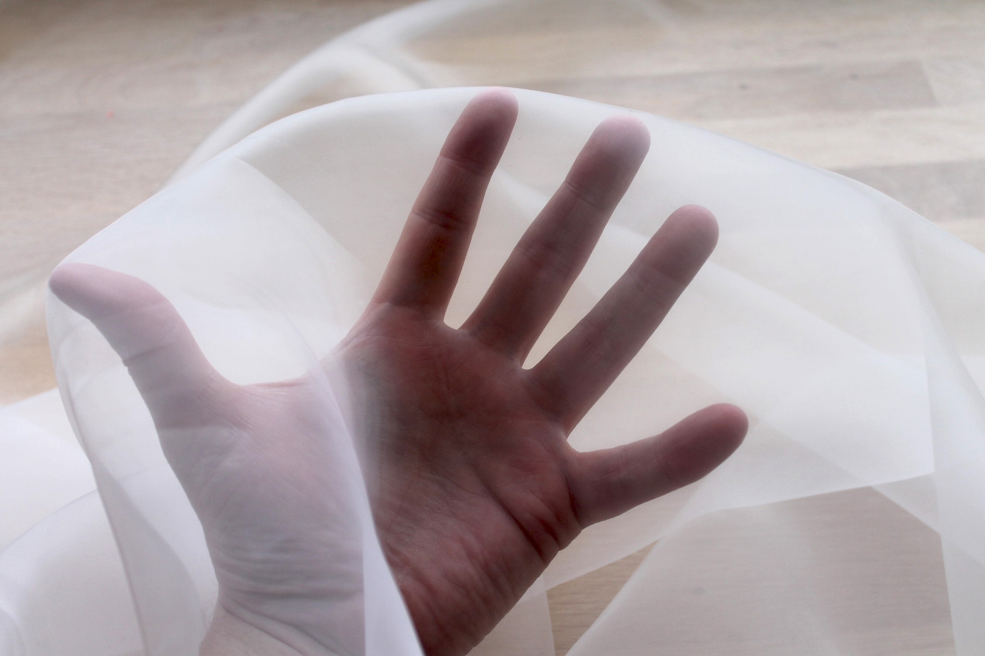 Polyester "Glass" Organza - Ivory fabric, image 2 of 5