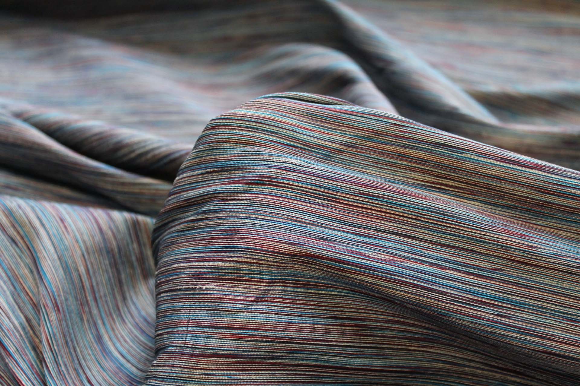 Multi Colour Marl Fabric - Teal, Burgundy, Greige, image 3 of 7