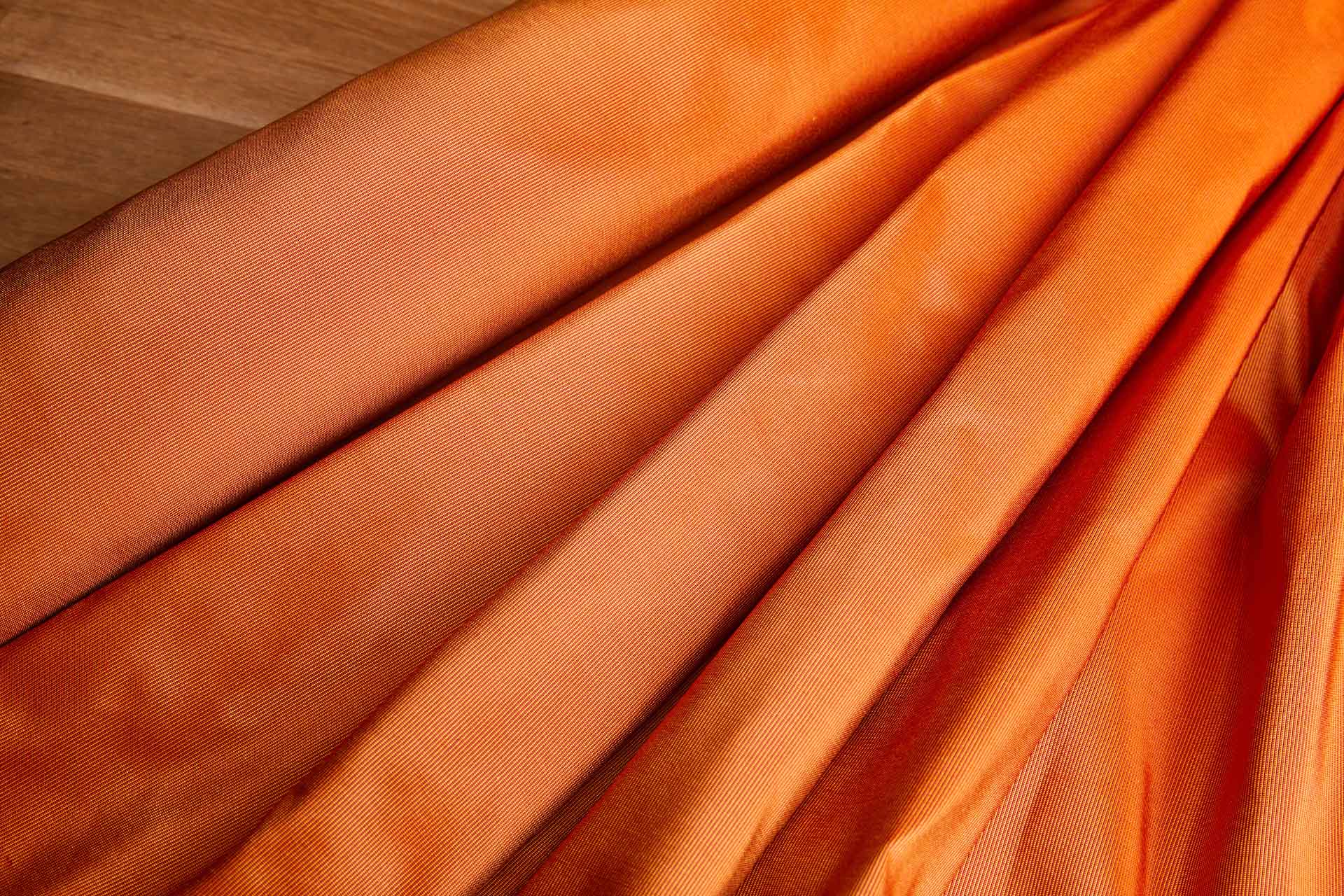 Heavy Weight Silk Taffeta - 3-Tone - Red, Yellow and Orange fabric, image 6 of 7