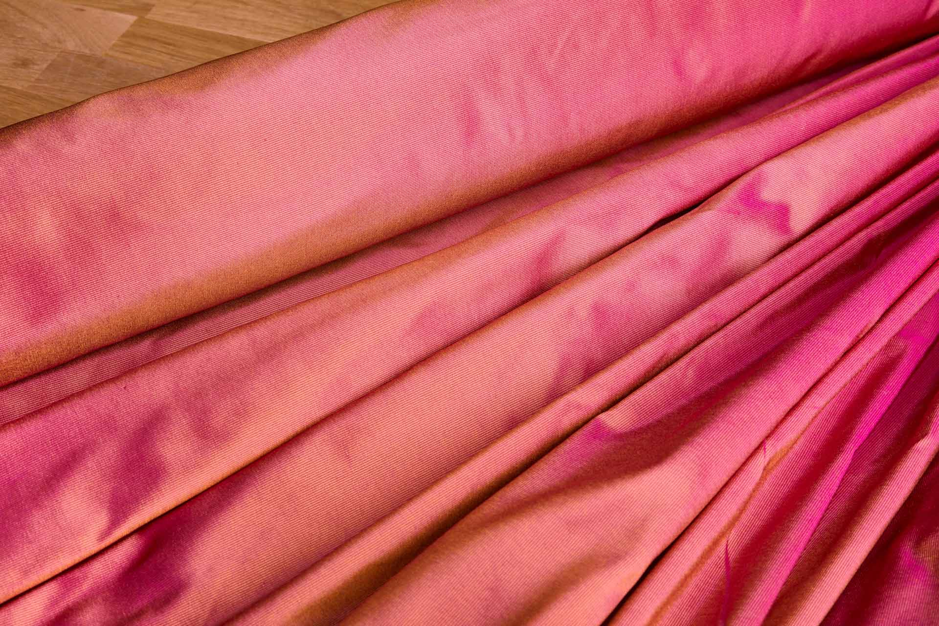 Heavy Weight Silk Taffeta - 3-Tone - Caramel, Yellow and Fuchsia fabric, image 6 of 8