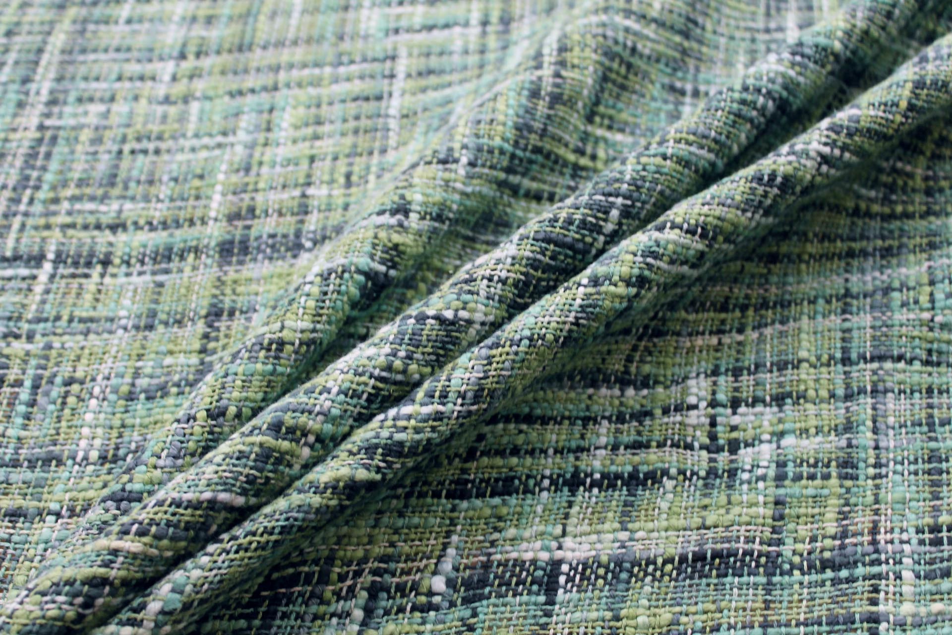 Chunky Weave Cotton Matka - Forest Greens fabric