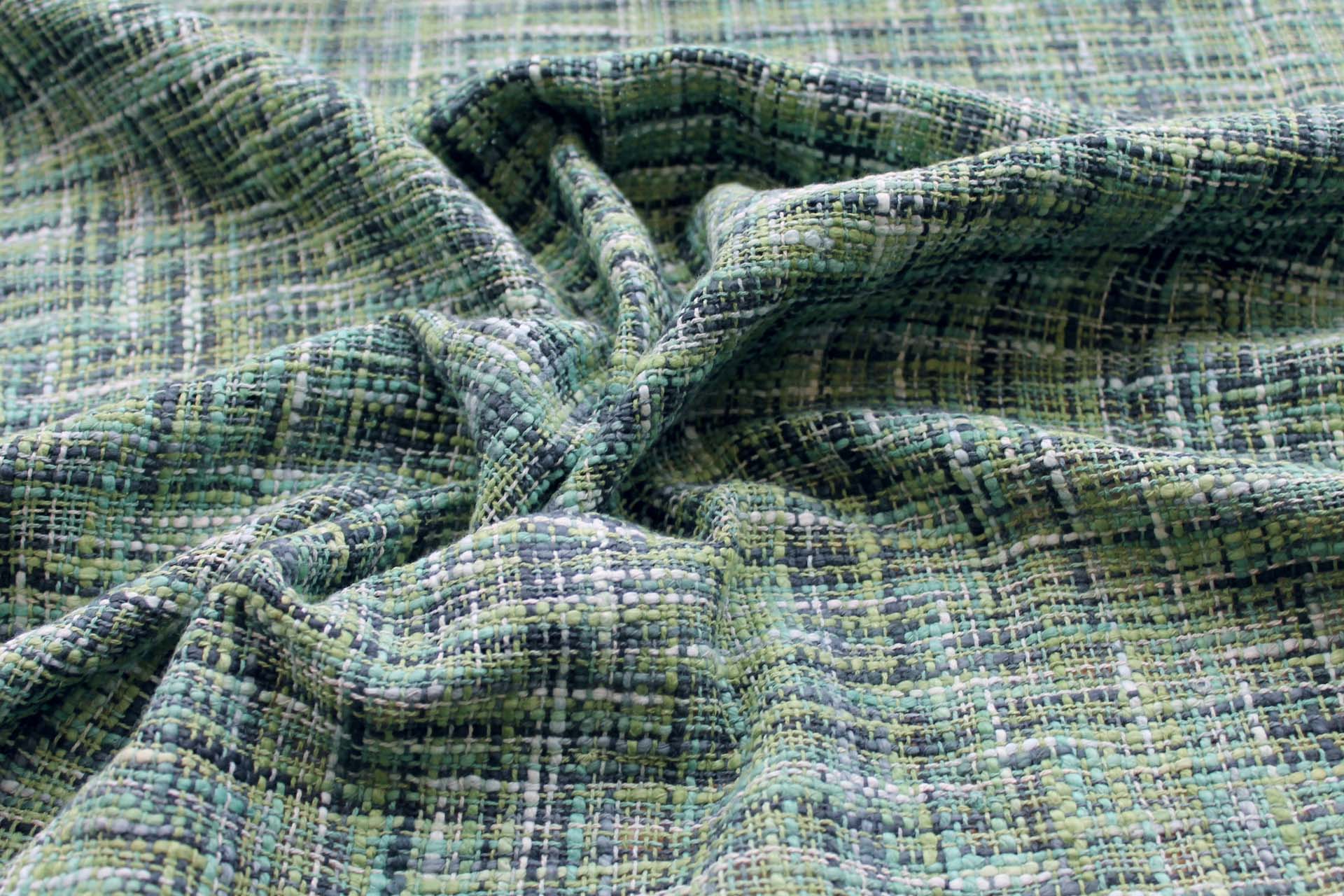 Chunky Weave Cotton Matka - Forest Greens fabric, image 3 of 6
