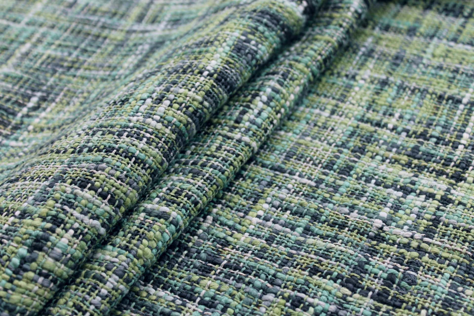 Chunky Weave Cotton Matka - Forest Greens fabric, image 5 of 6