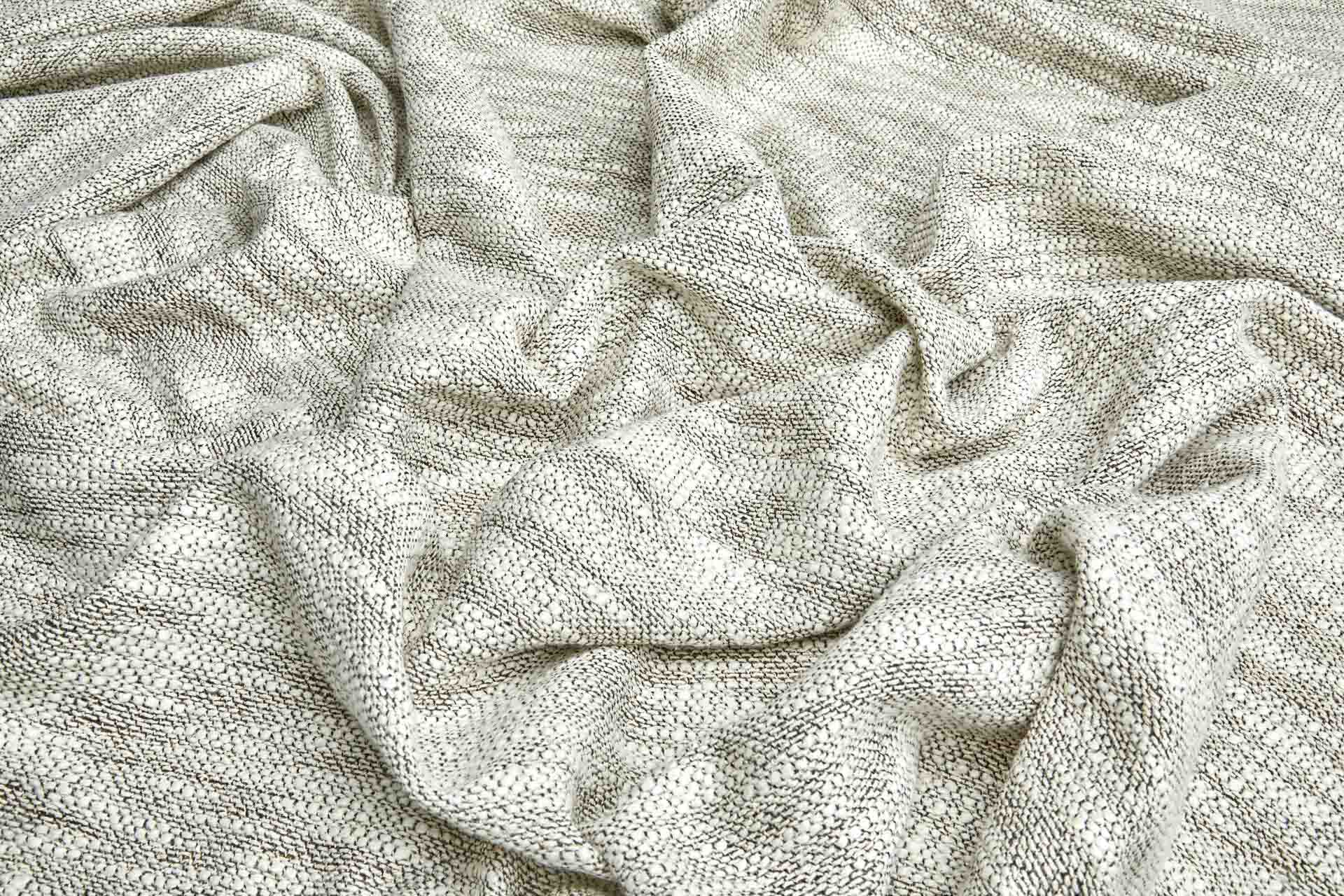 Slub Texture Weave - Ecru & Black fabric