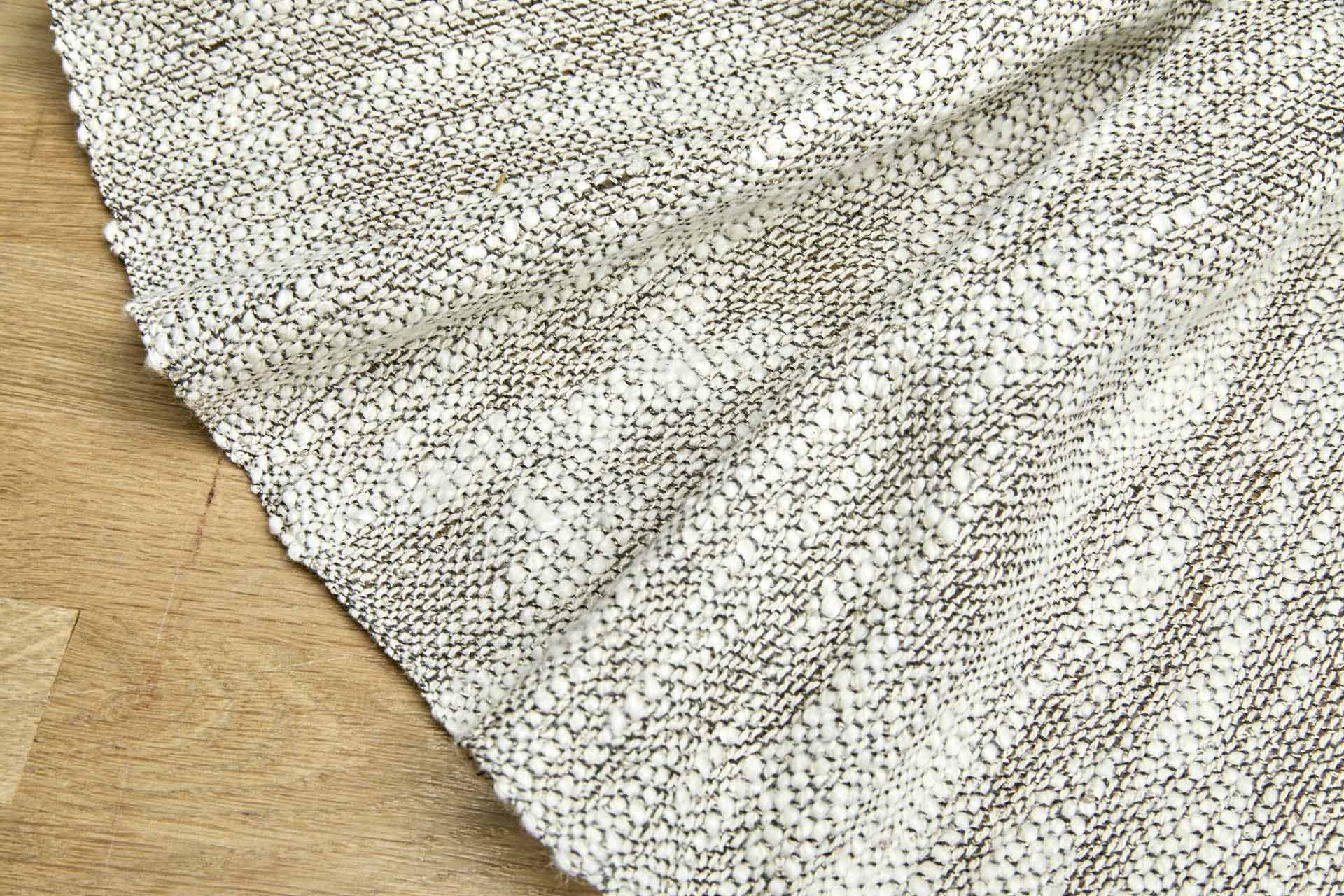 Slub Texture Weave - Ecru & Black fabric, image 6 of 7