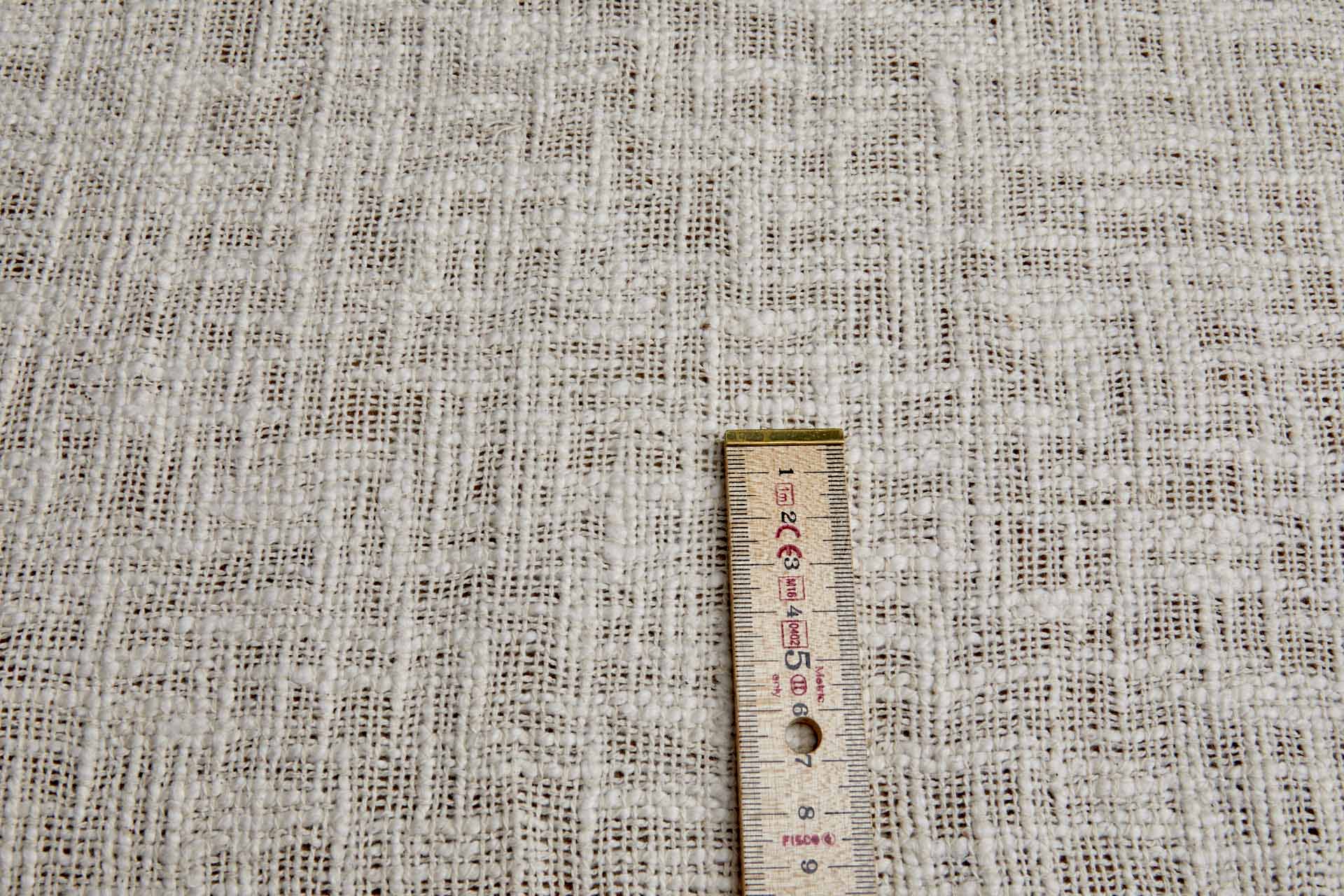 Textured Loose Weave Slub Cotton - Ecru fabric, image 3 of 8