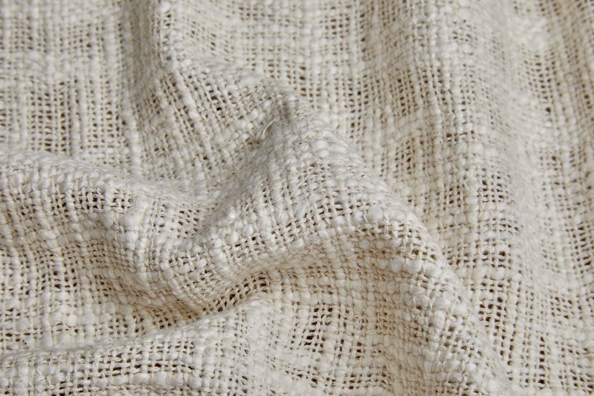 Textured Loose Weave Slub Cotton - Ecru fabric, image 4 of 8