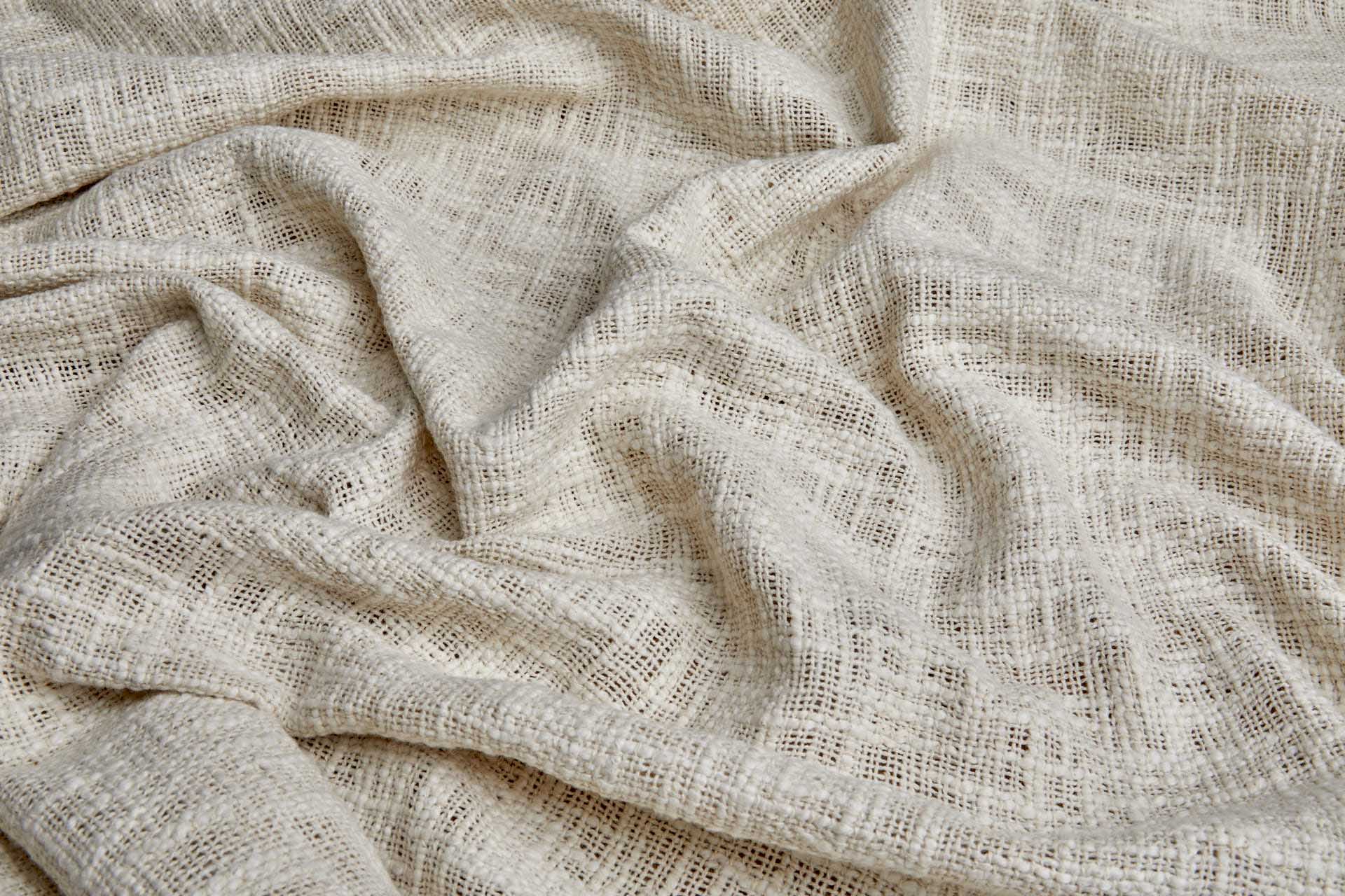 Textured Loose Weave Slub Cotton - Ecru fabric, image 5 of 8