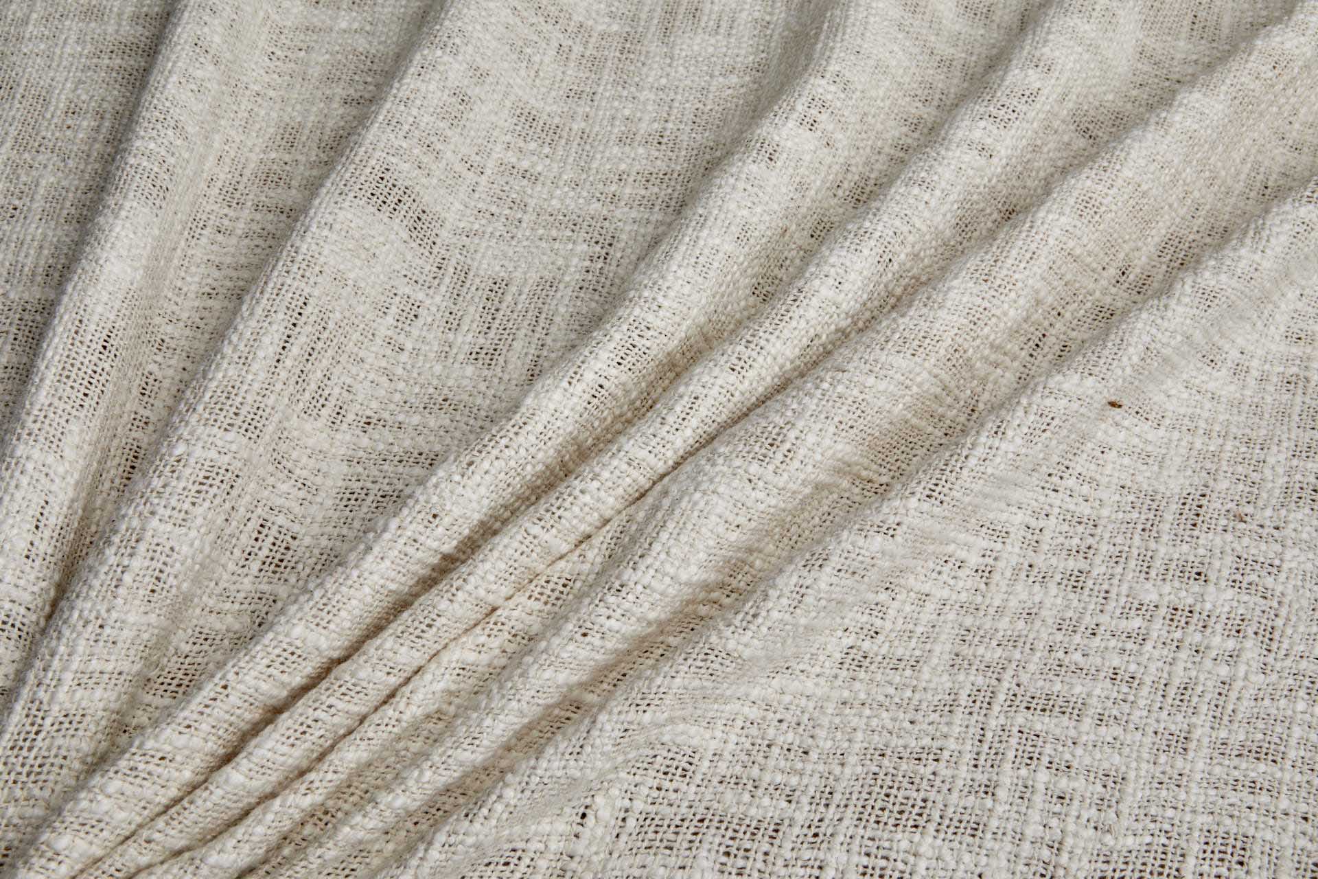 Textured Loose Weave Slub Cotton - Ecru fabric, image 6 of 8