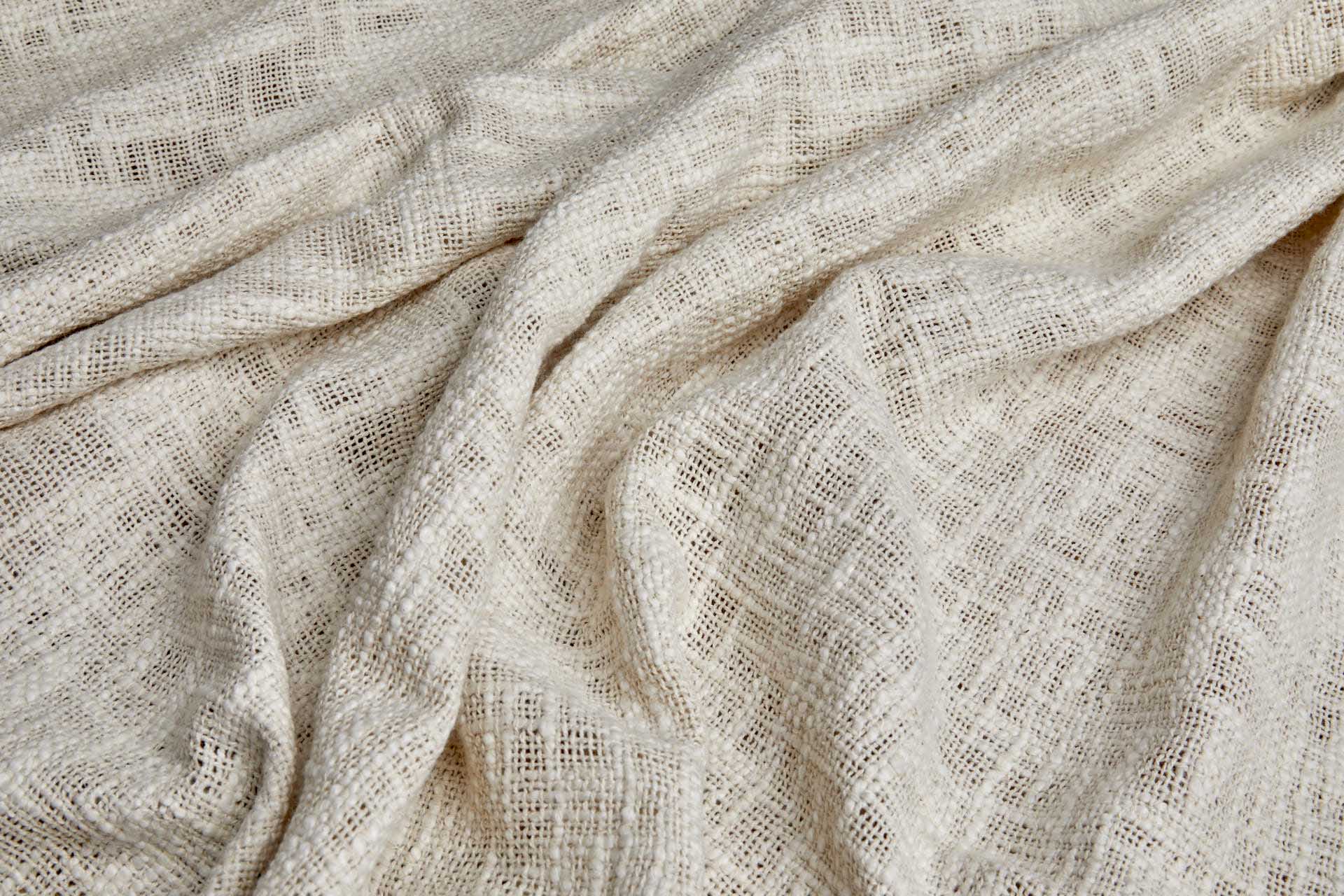 Textured Loose Weave Slub Cotton - Ecru fabric, image 7 of 8