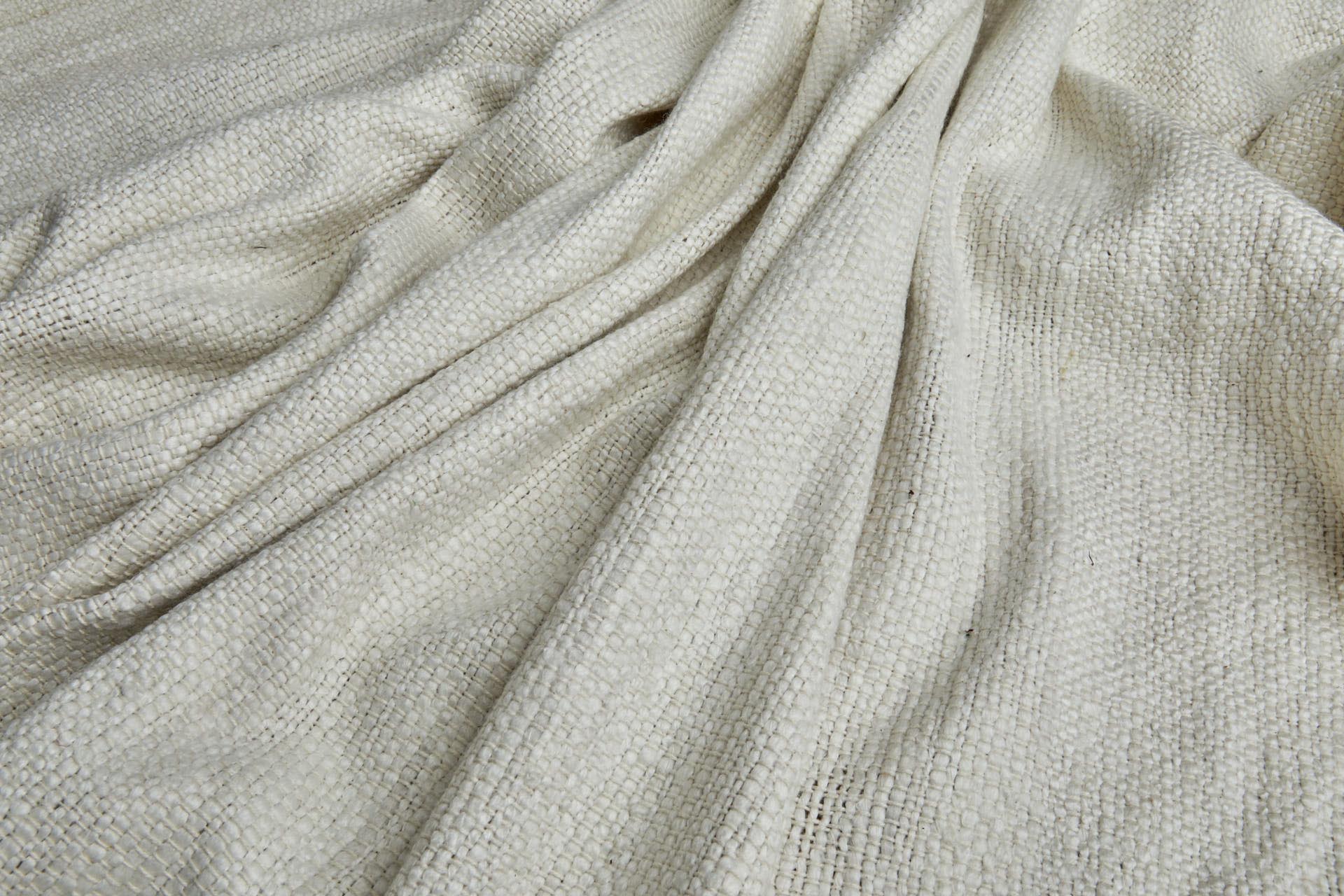 Cotton and Acrylic Chunky Weave - Ecru fabric, image 6 of 8