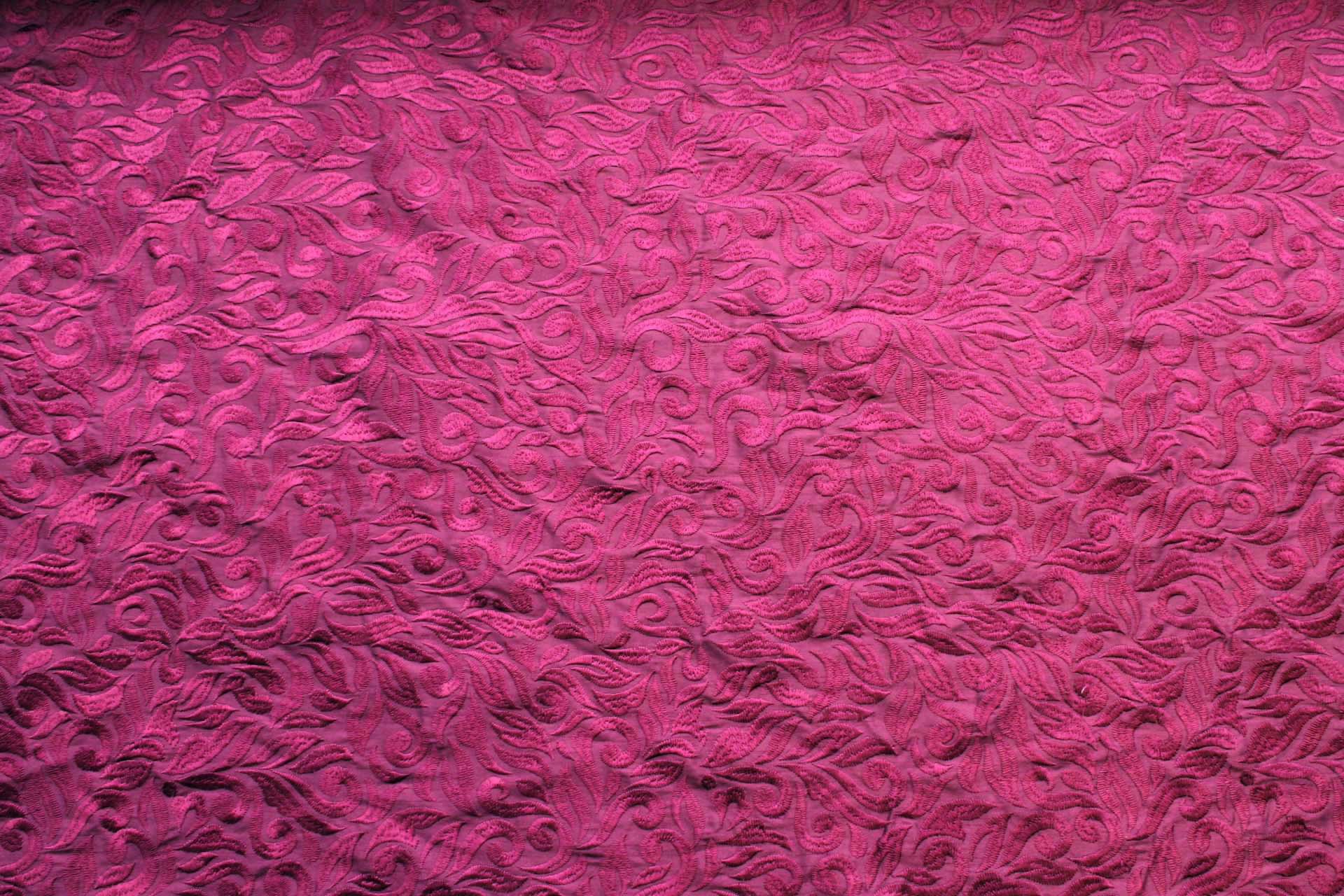 Swirly Embroidered Dupion - Burgundy on Burgundy fabric, image 6 of 7