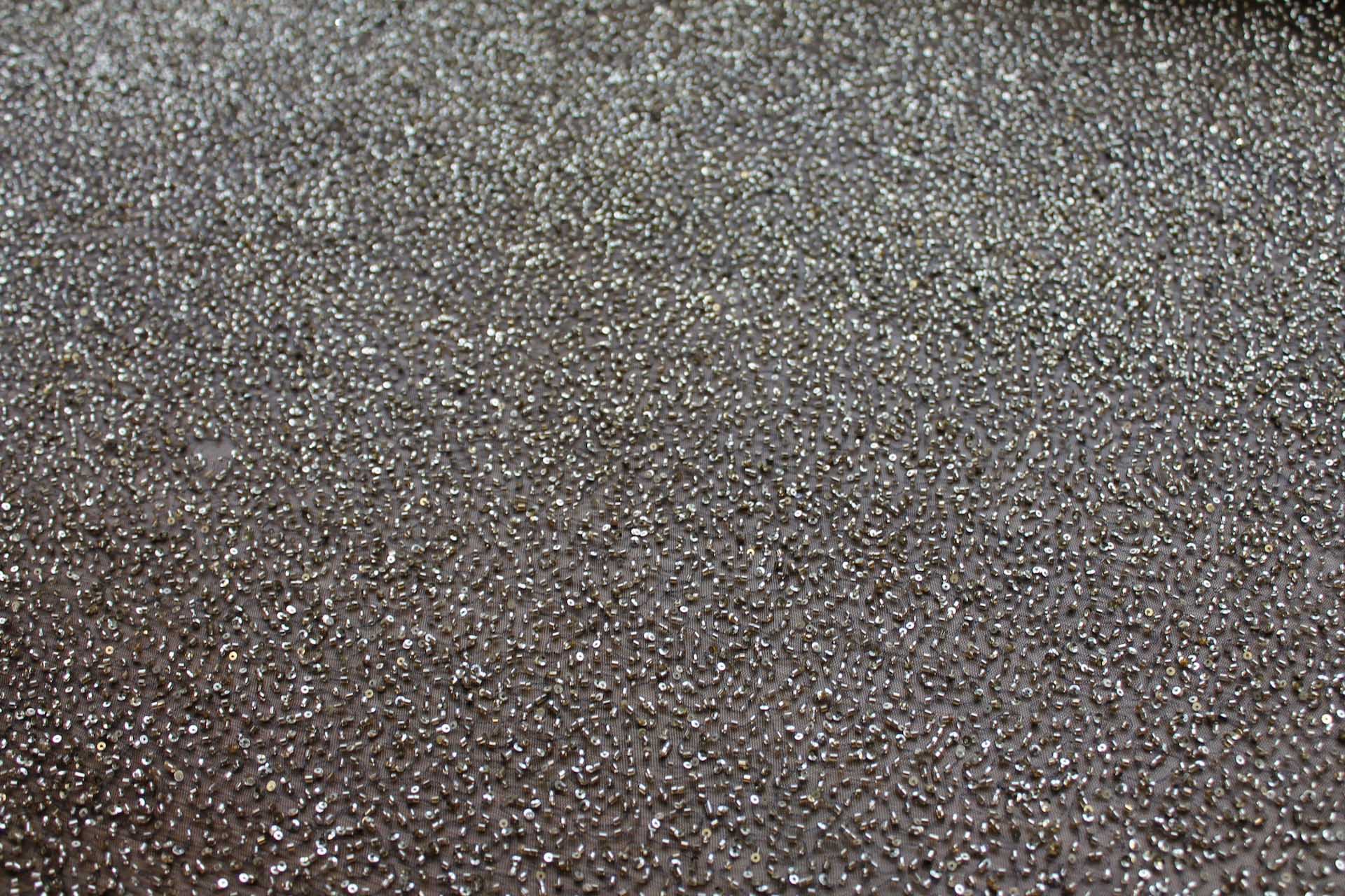 Beaded Nylon Tulle - Black / Gold fabric, image 3 of 7