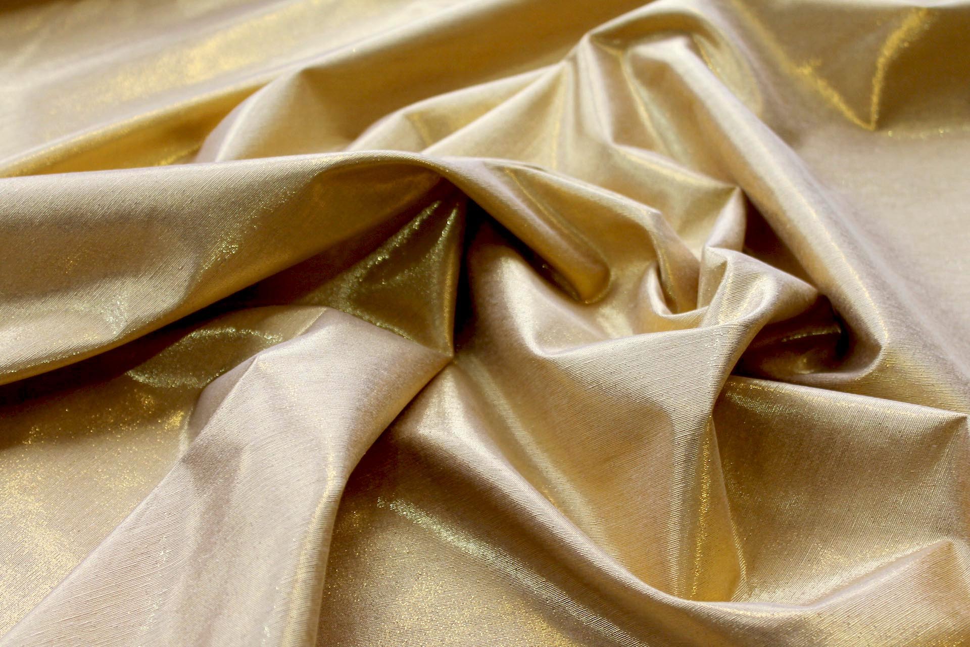 Metallic Silk Noil - New Straw Gold shot Bright Gold fabric, image 2 of 6