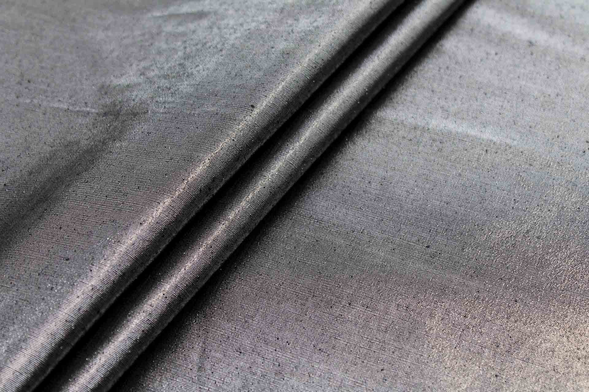 Metallic Silk Noil - New Black shot Silver fabric, image 4 of 5