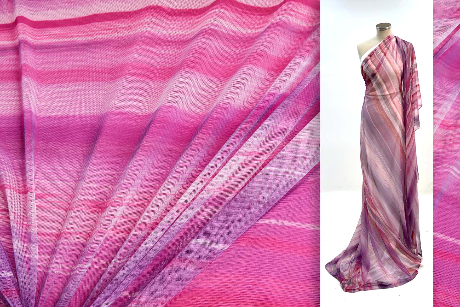 Stretch Tulle - Sunset Mesh - Purple fabric, image 2 of 14