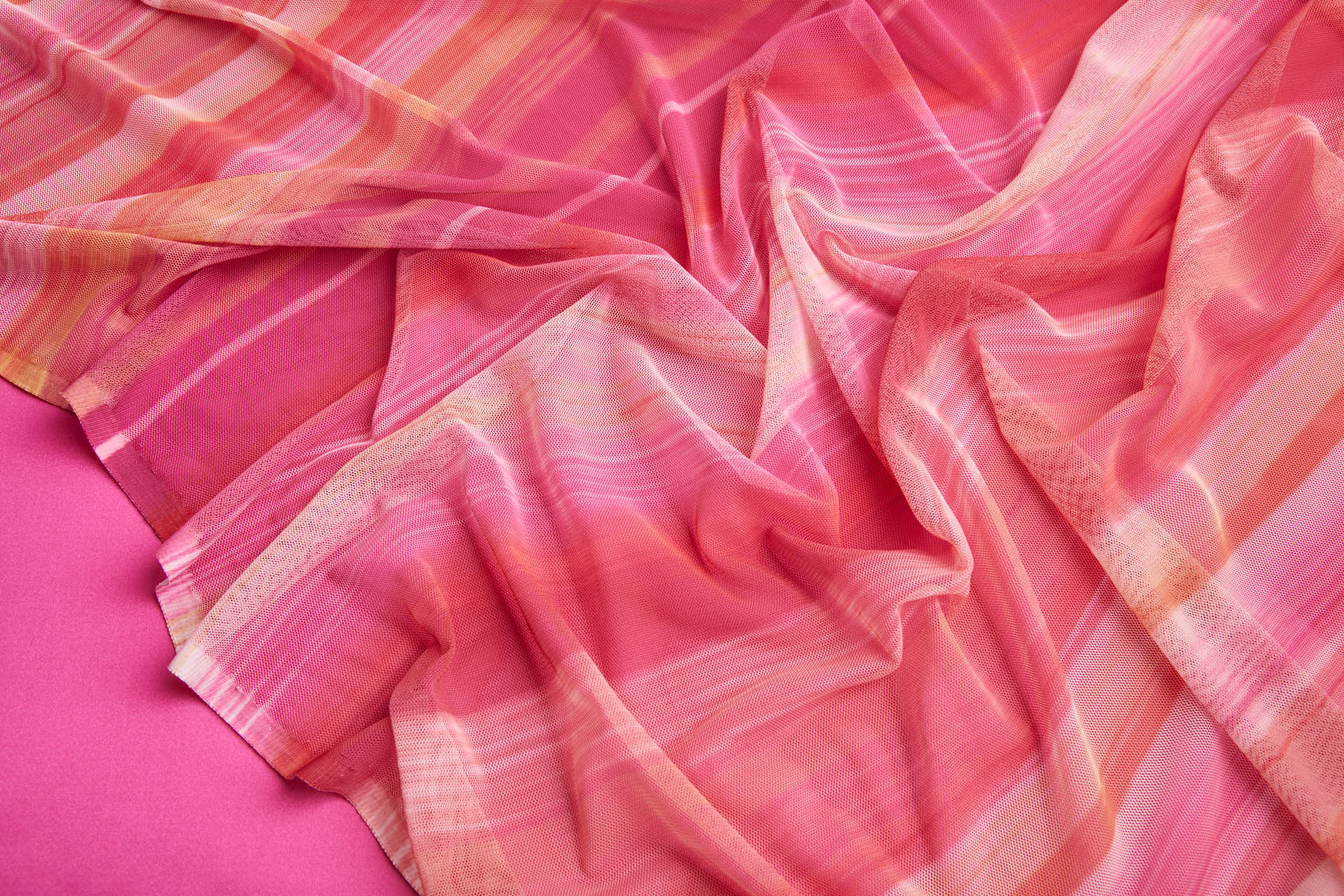 Stretch Tulle - Sunset Mesh - Pink and Orange fabric, image 12 of 15