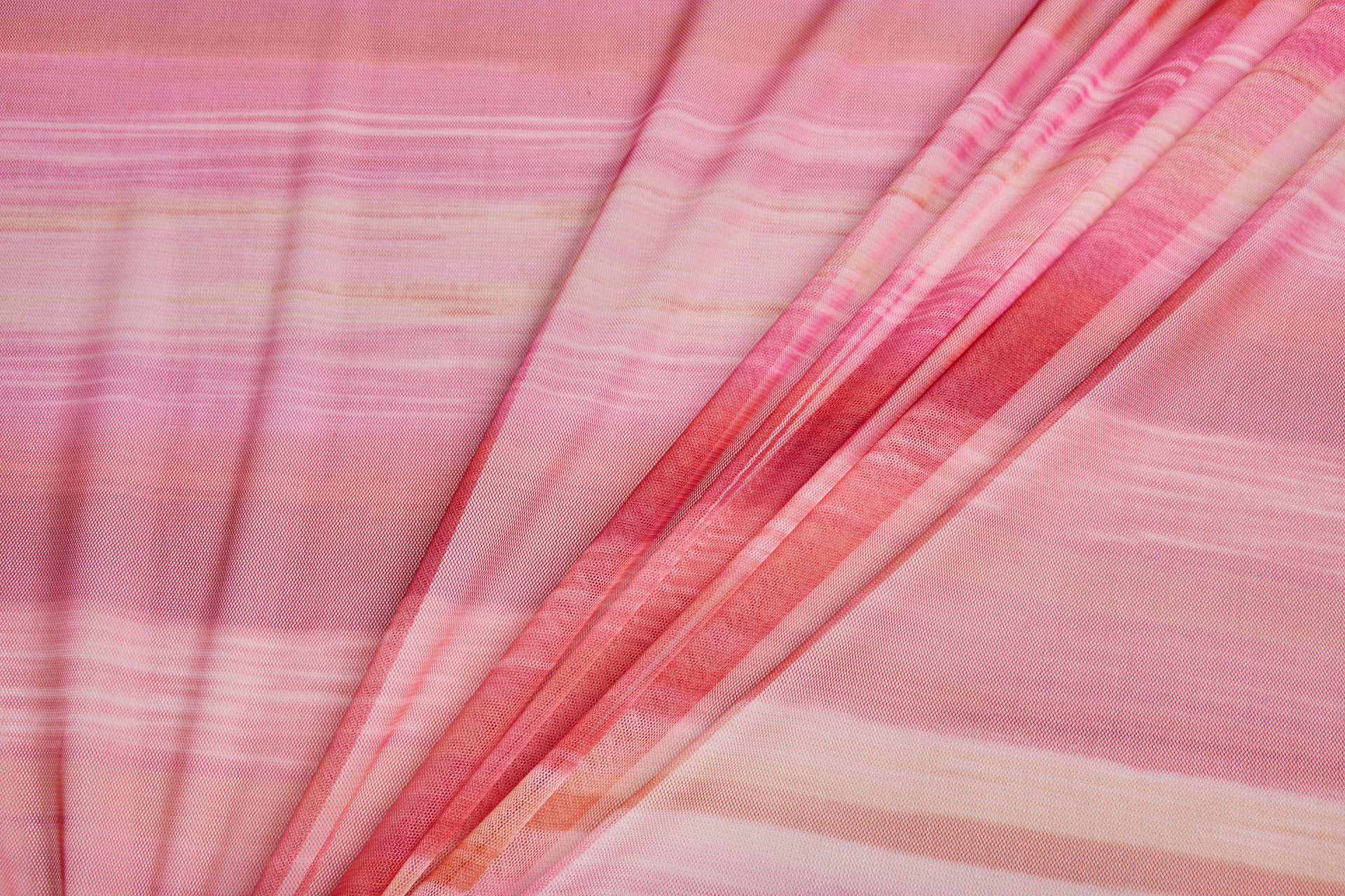 Stretch Tulle - Sunset Mesh - Pink and Orange fabric, image 3 of 15